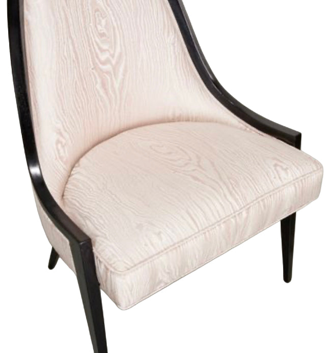 Harvey Probber Pair Ebonized Mahogany of Gondola Chairs, Model 1053