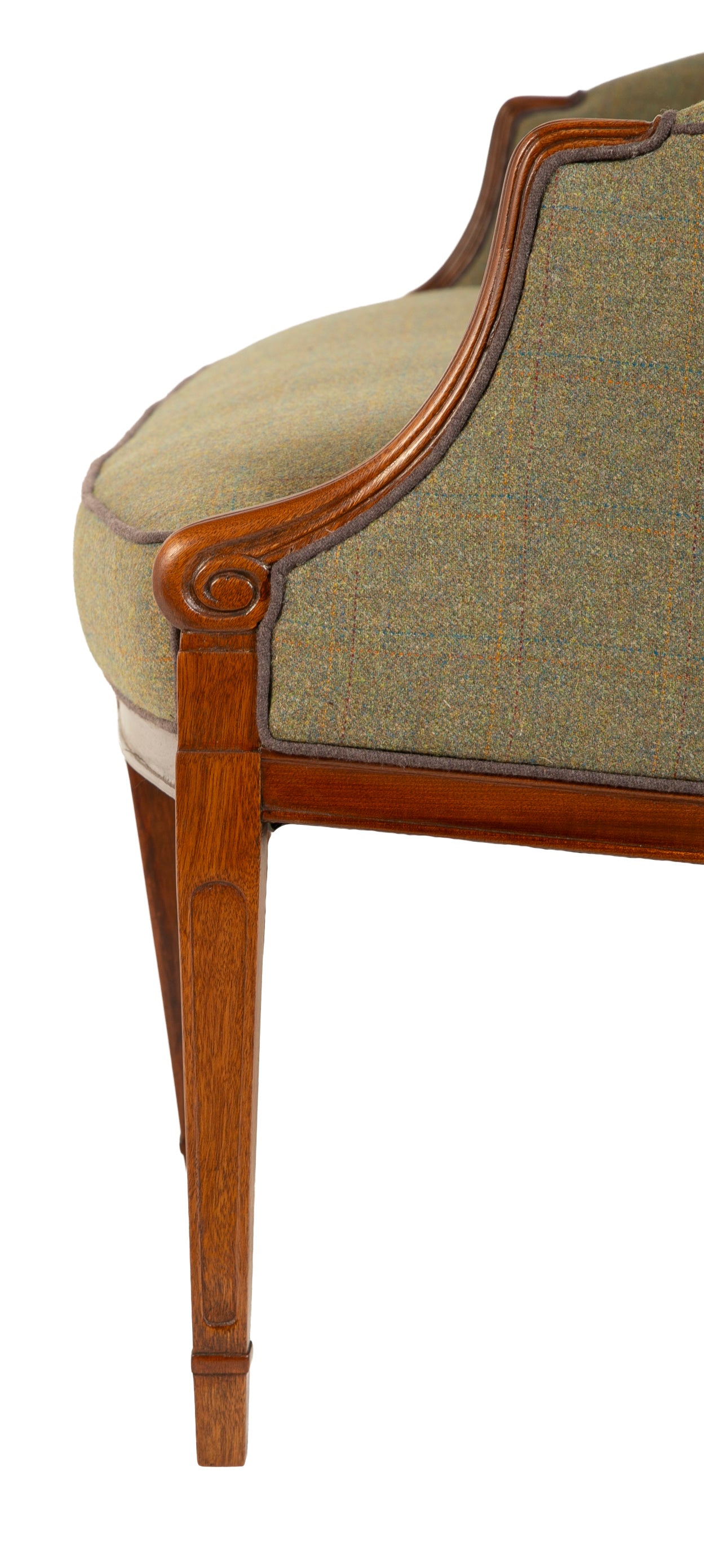 Frits Henningsen Danish Tufted Upholstery and Mahogany Sofa