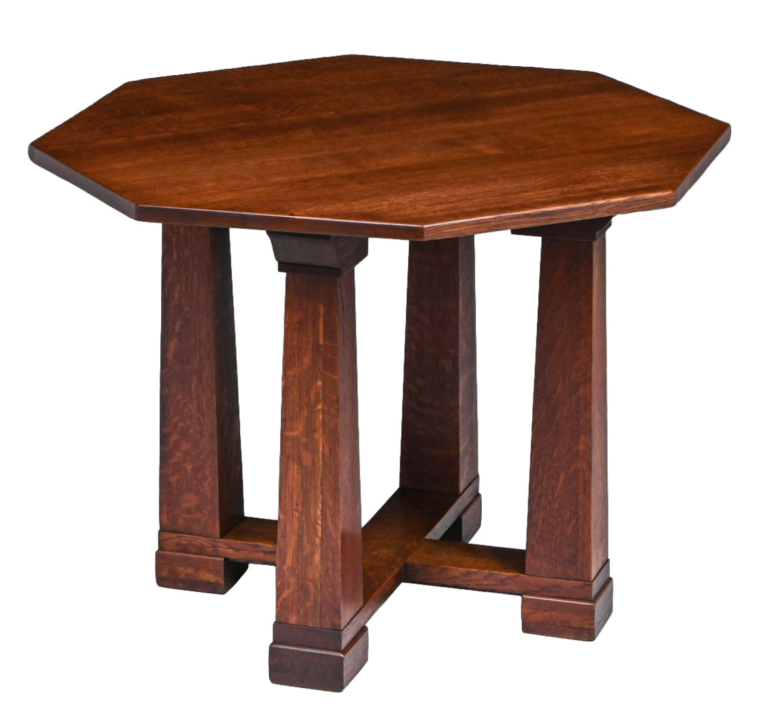 Arts & Crafts Prairie School Octagonal Oak Table