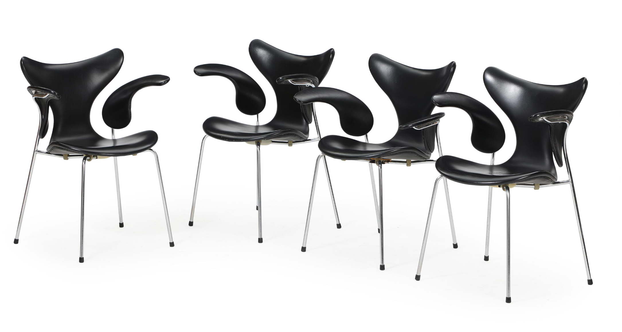 Set of Four, Arne Jacobsen, 'The Seagull/Lily' Armchairs Model 3208, Fritz Hansen