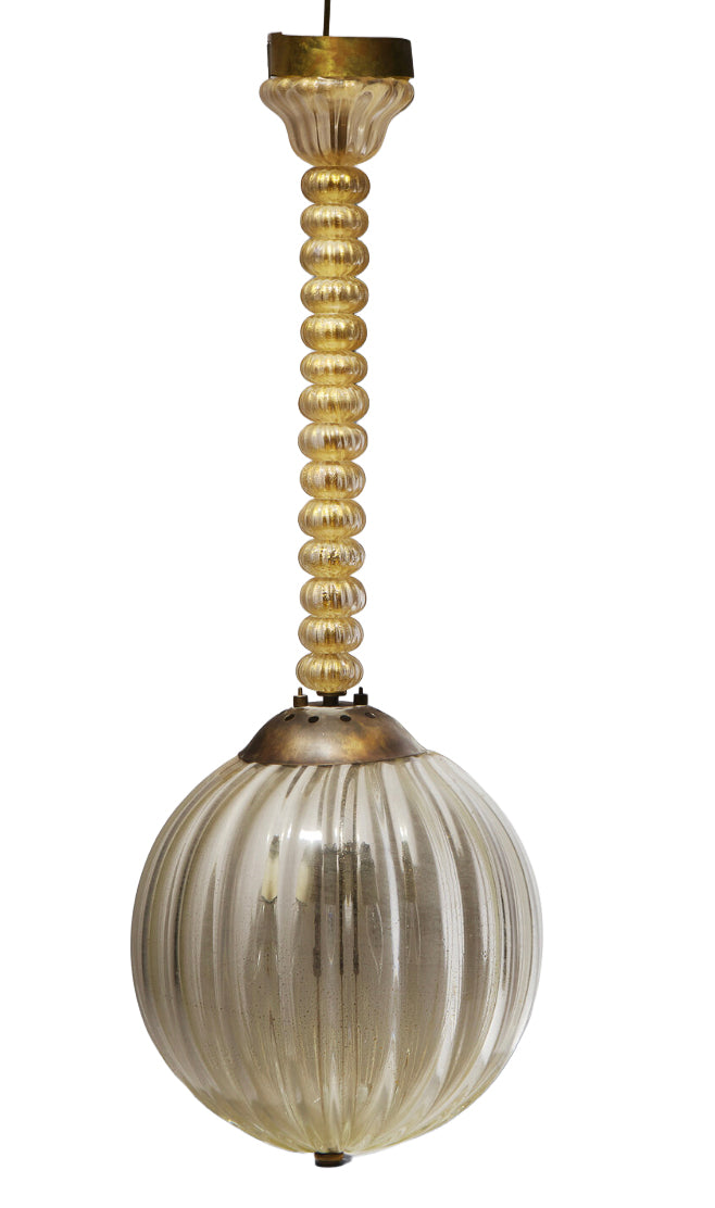 Attributed to Seguso Vetri D'Arte Blown Glass Round Lantern, c. 1935