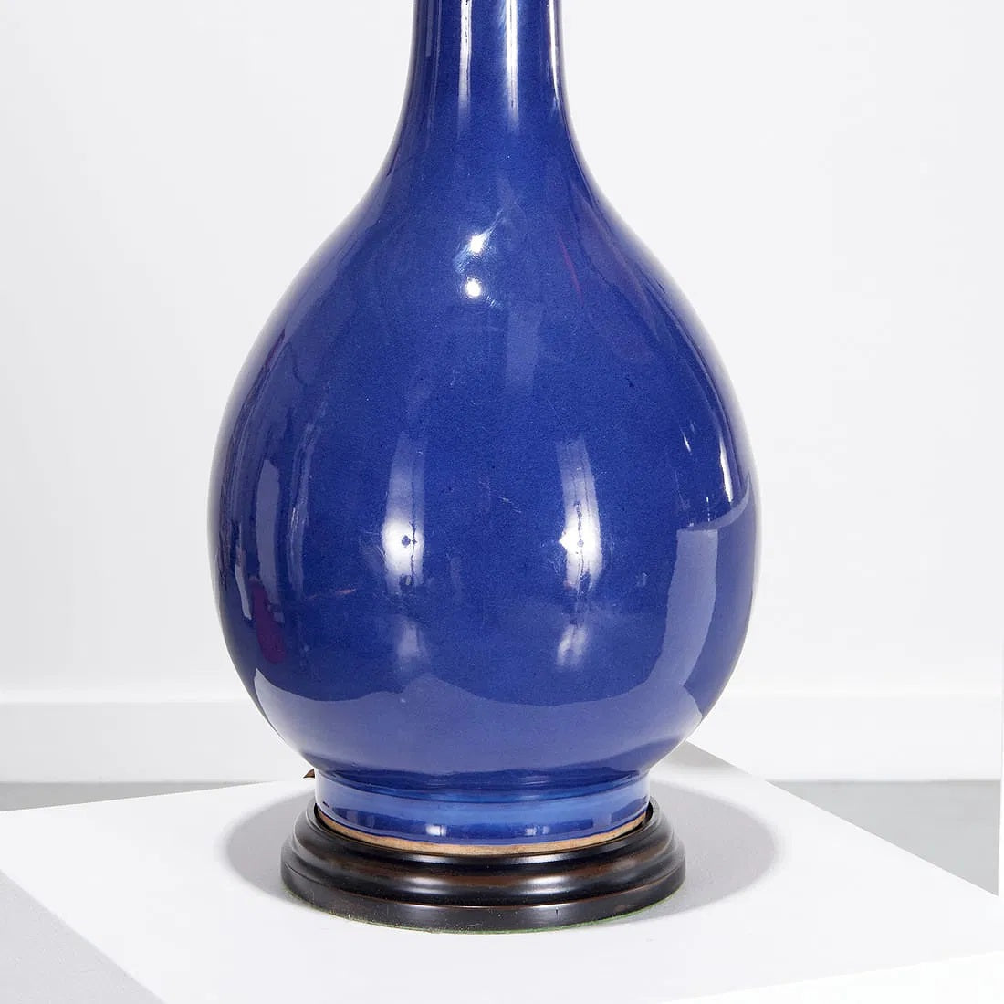 Fine Pair of Cobalt Blue Chinese Porcelain Vases Mounted as Lamps
