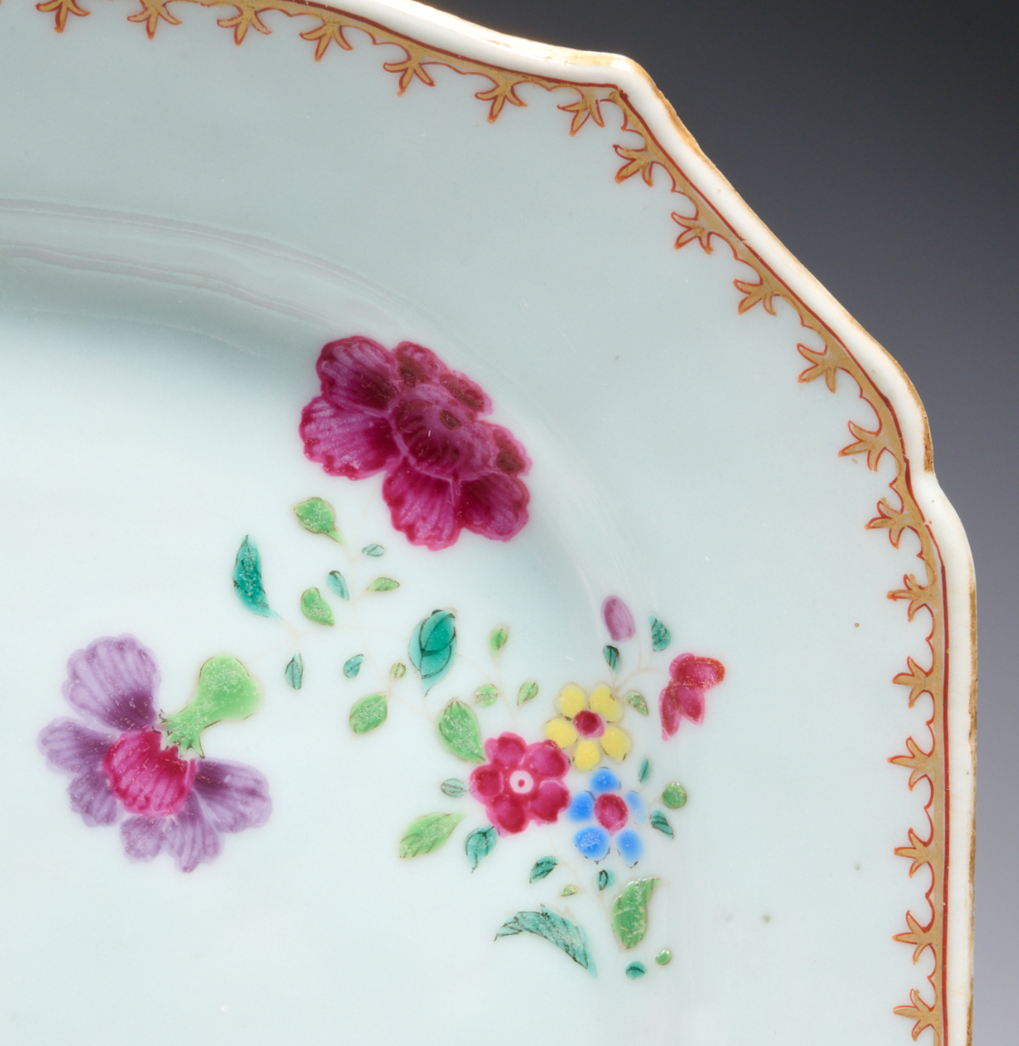 3 Chinese Export Qianlong famille rose dishes