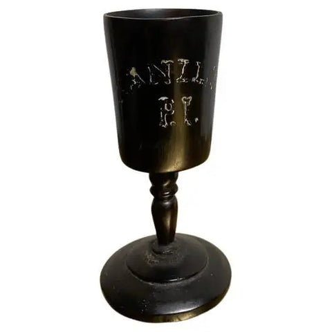 19th Century Whaler Made Turned Ebony Stemmed Cup