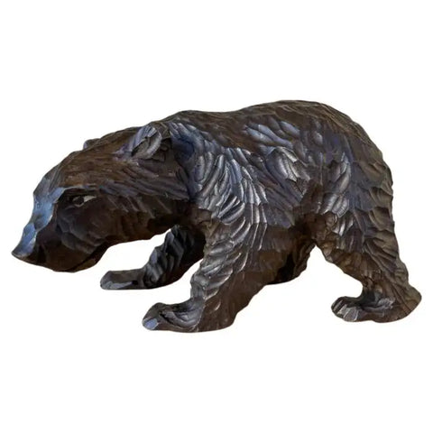 Swiss Black Forest Hand Carved Bear, circa 1900