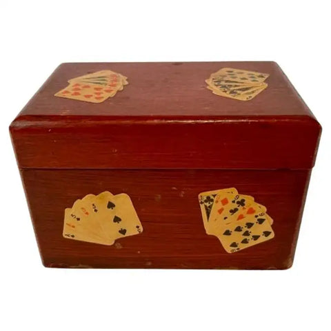 Italian Painted and Lacquered Playing Card Box