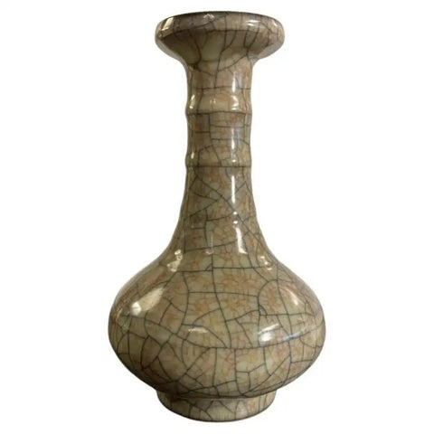 Chinese Bottle Form Crackle Glazed Vase