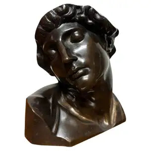 French Grand Tour Bronze Bust of Michelangelo's Dying Slave