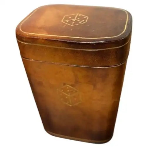 Vintage Italian Leather Gambling Dice Cup