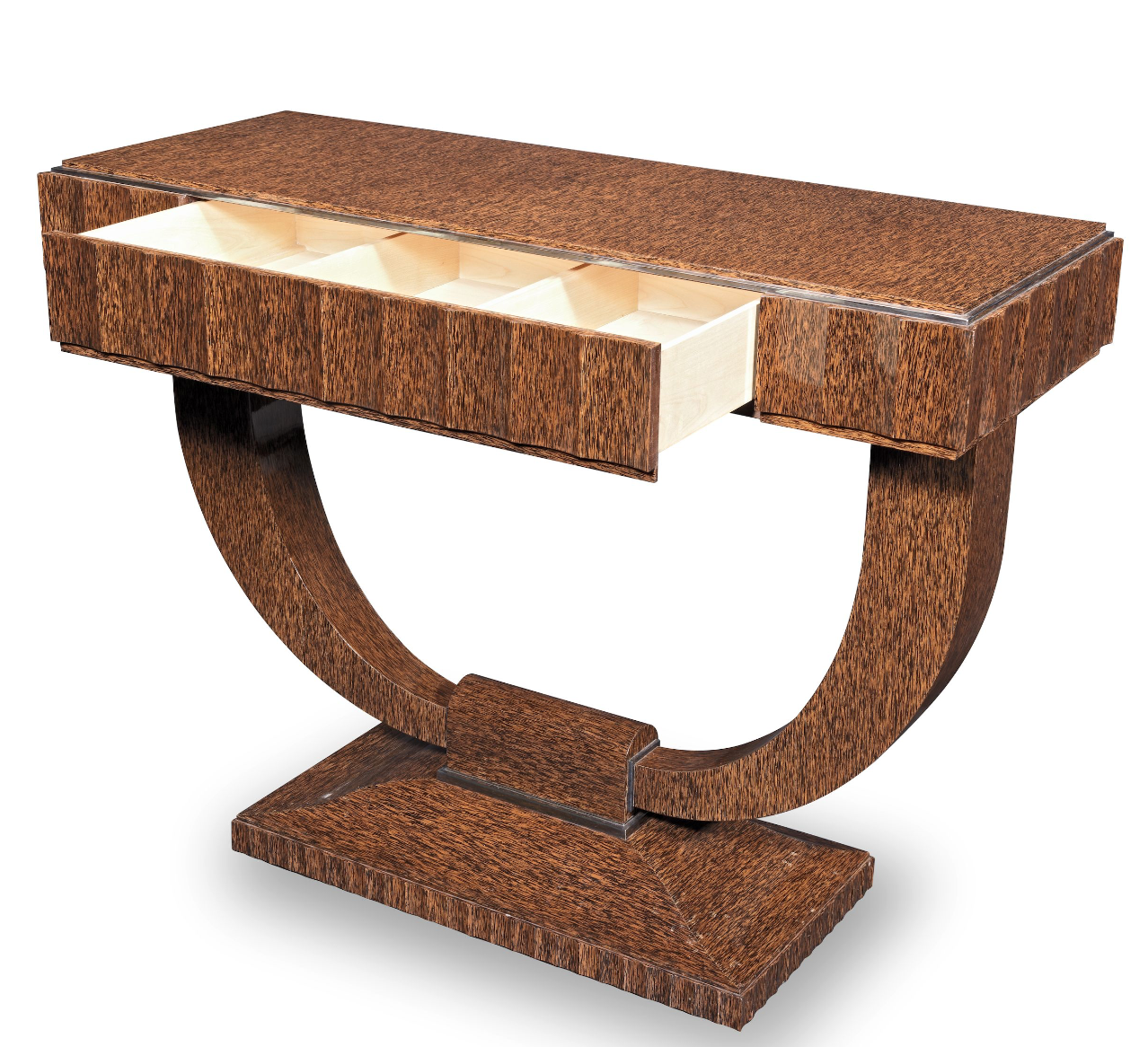 Specially Commissioned Dual Purpose Pair of Palmwood Console Tables and/or Palmwood Serving Table, after E.J. Ruhlmann, Art Deco Style