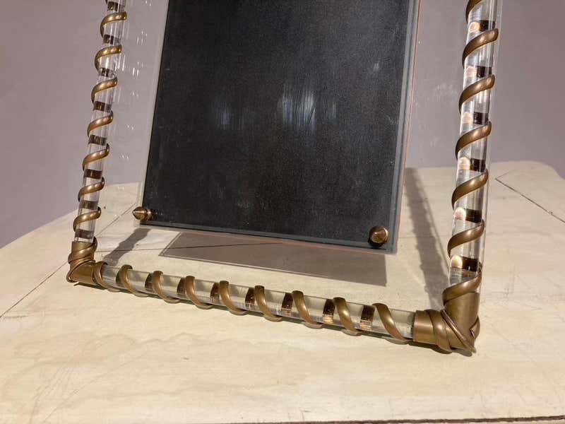 Fontana Arte Glass and Brass Picture Frame