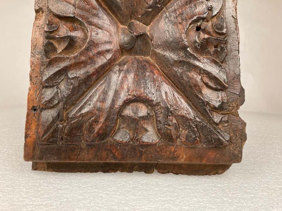 17th Century Spanish Carved Walnut Door Panel