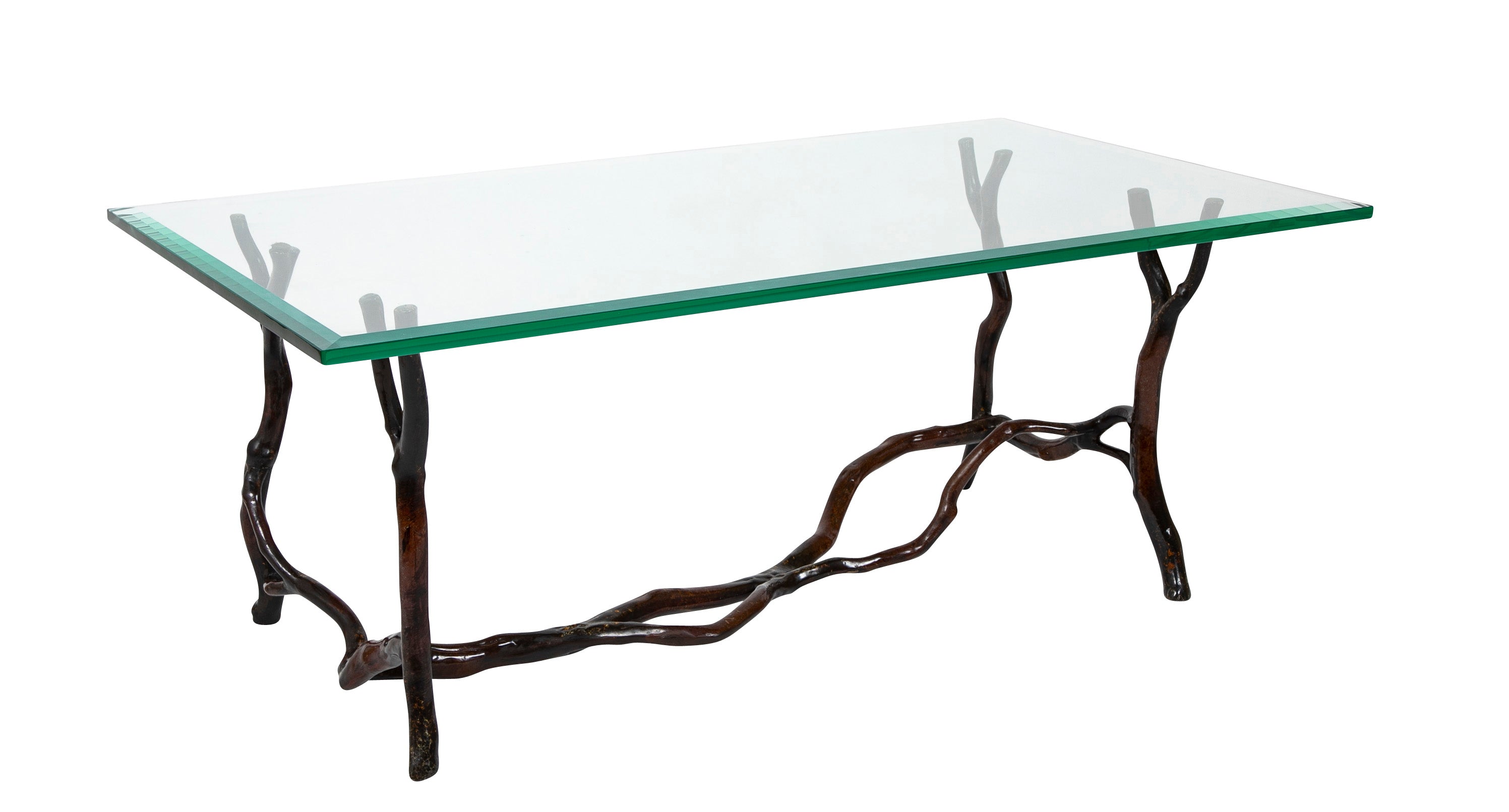 Bronze Frame Coffee Table Attributed To Carl Gillberg