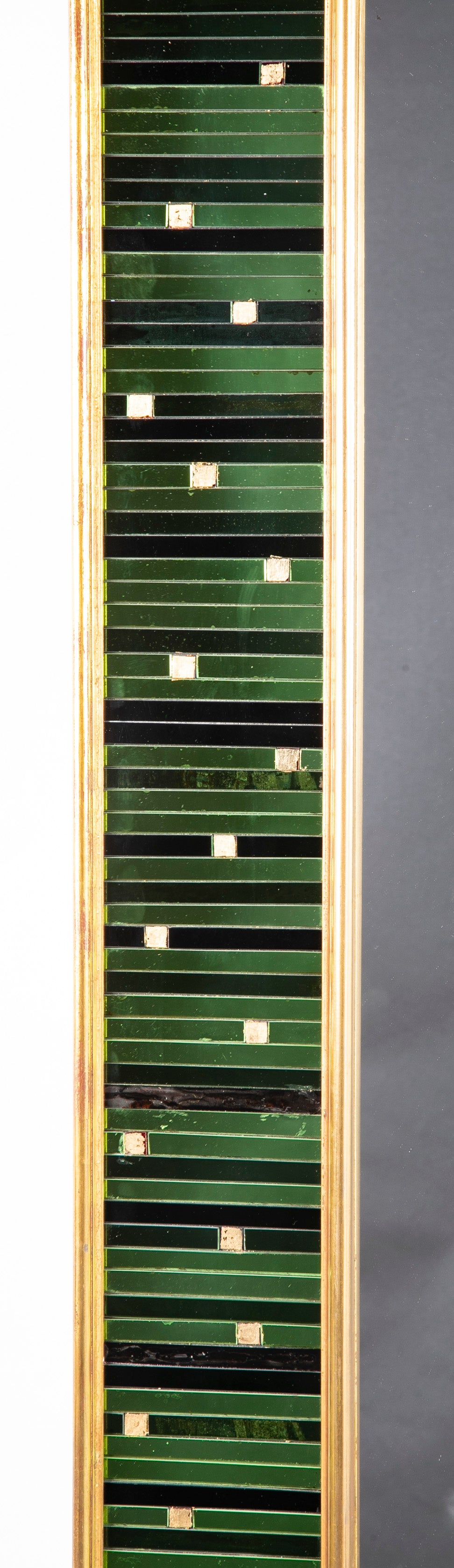 Slatted Green and Smoked Glass Venetian Mirror