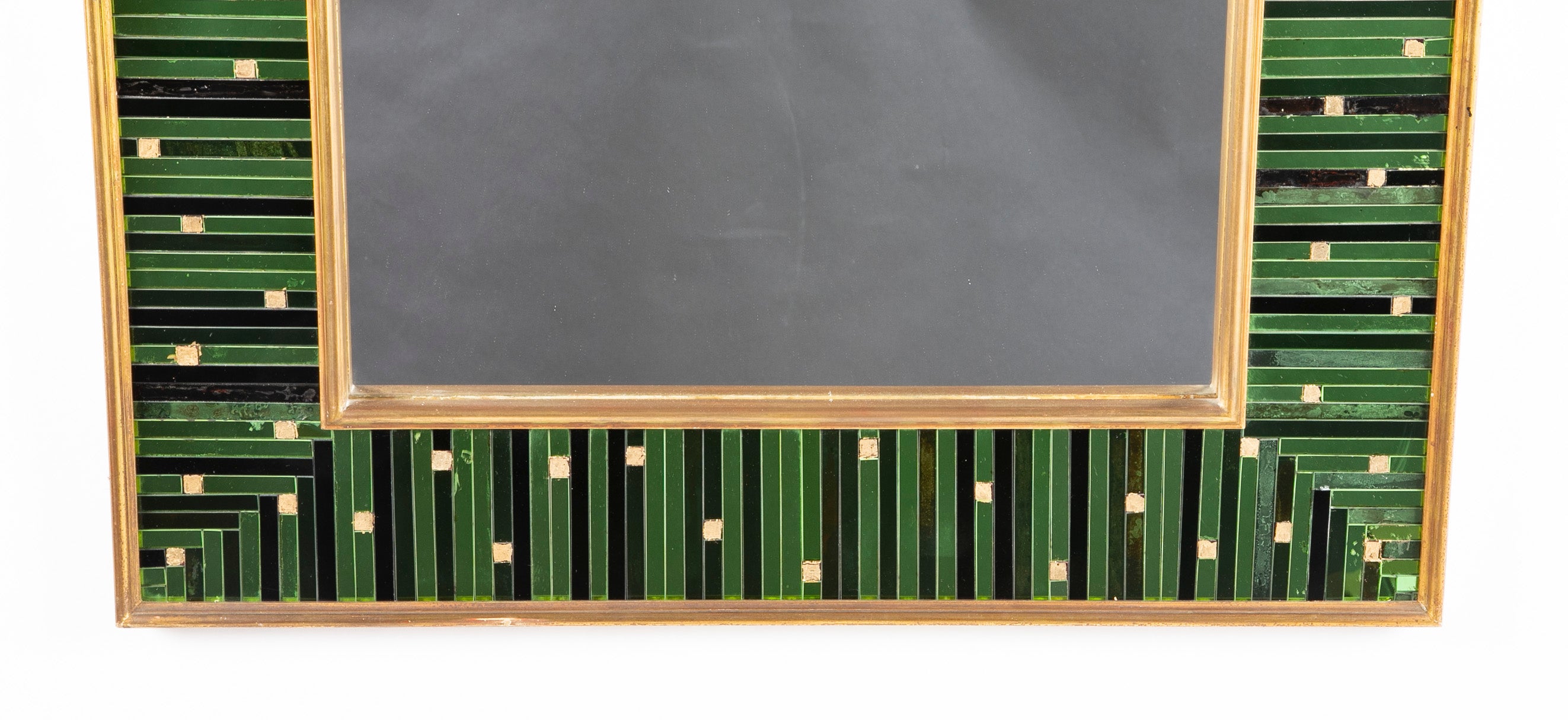 Slatted Green and Smoked Glass Venetian Mirror