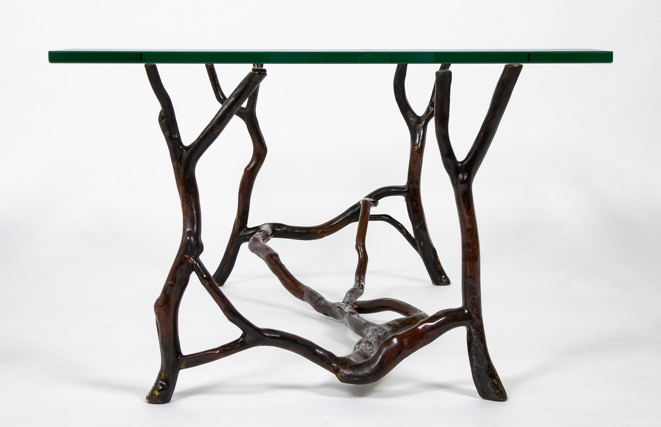 Bronze Frame Coffee Table Attributed To Carl Gillberg