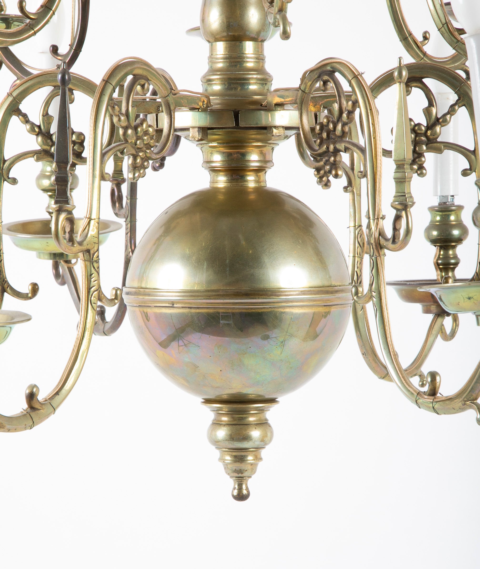 Dutch Brass Chandelier with Javanese Figural Warrior