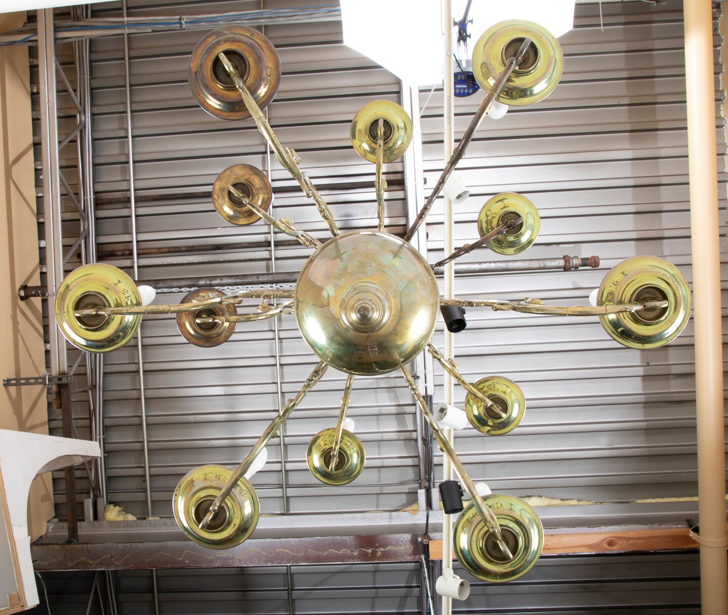 Dutch Brass Chandelier with Javanese Figural Warrior