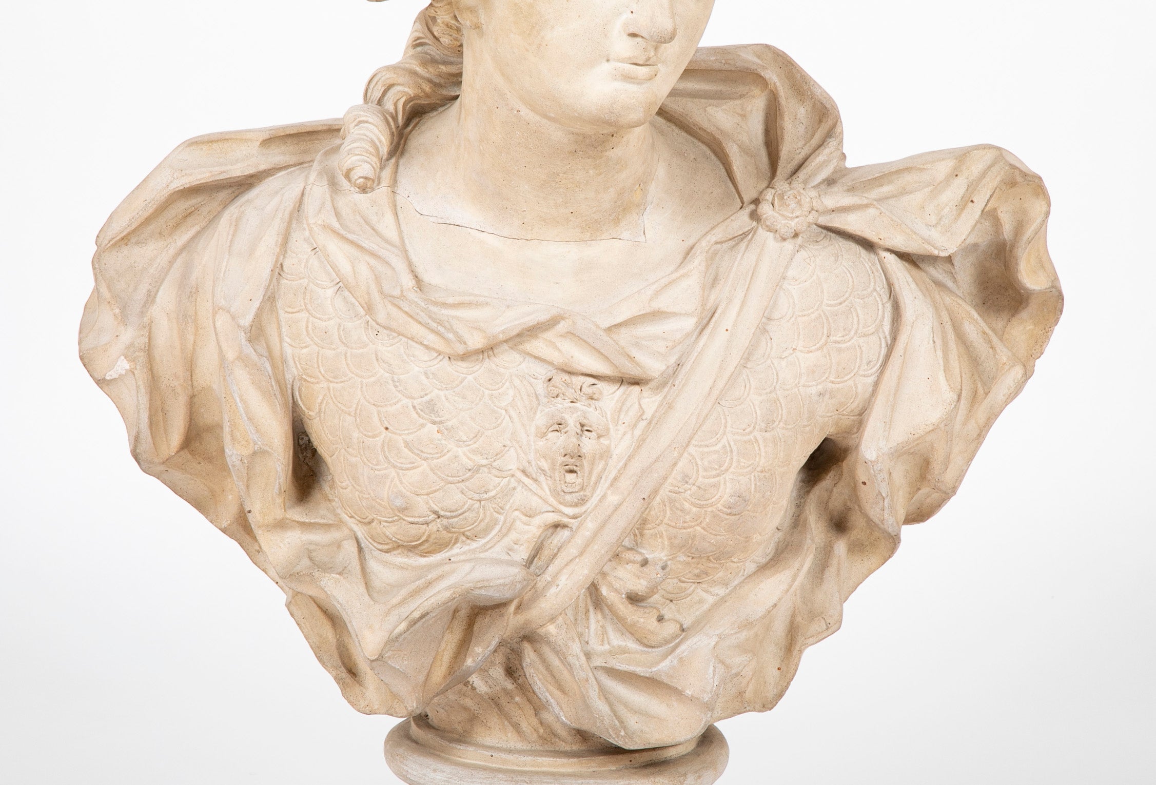 Pair of Belgian Terracotta Busts of a Male & a Female Greek God