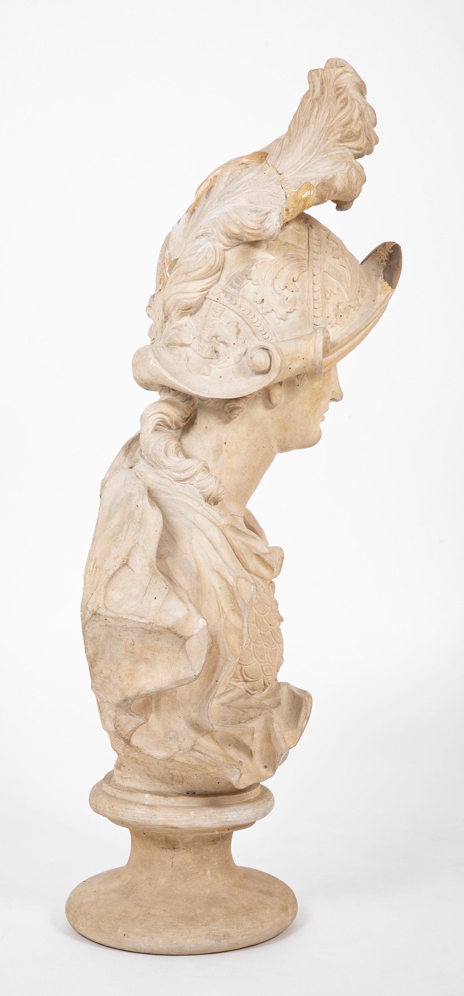 Pair of Belgian Terracotta Busts of a Male & a Female Greek God