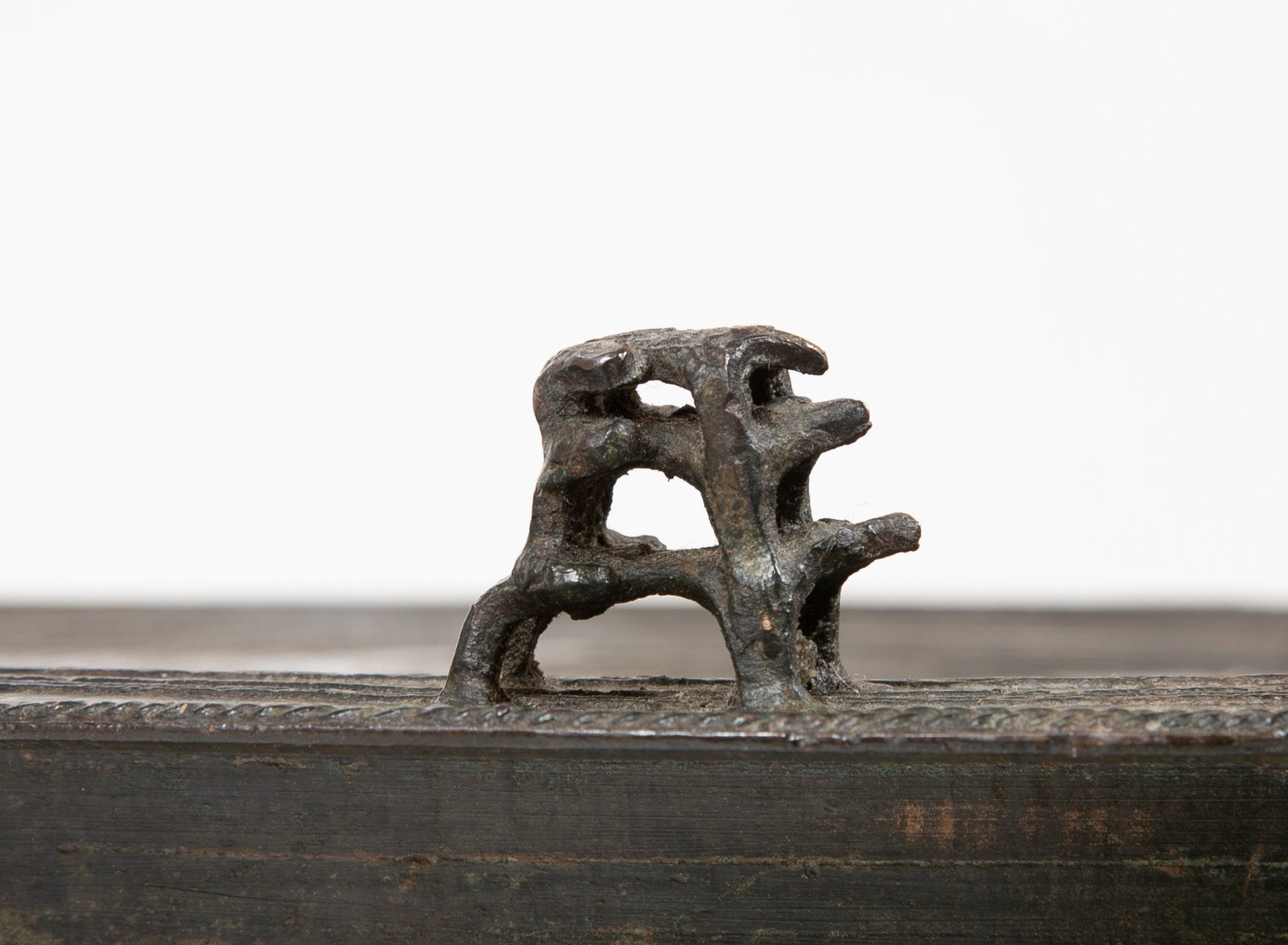Southeast Asian Bronze Rain Drum with Triple Stacked Piggy-back Frogs & a Procession of Elephants