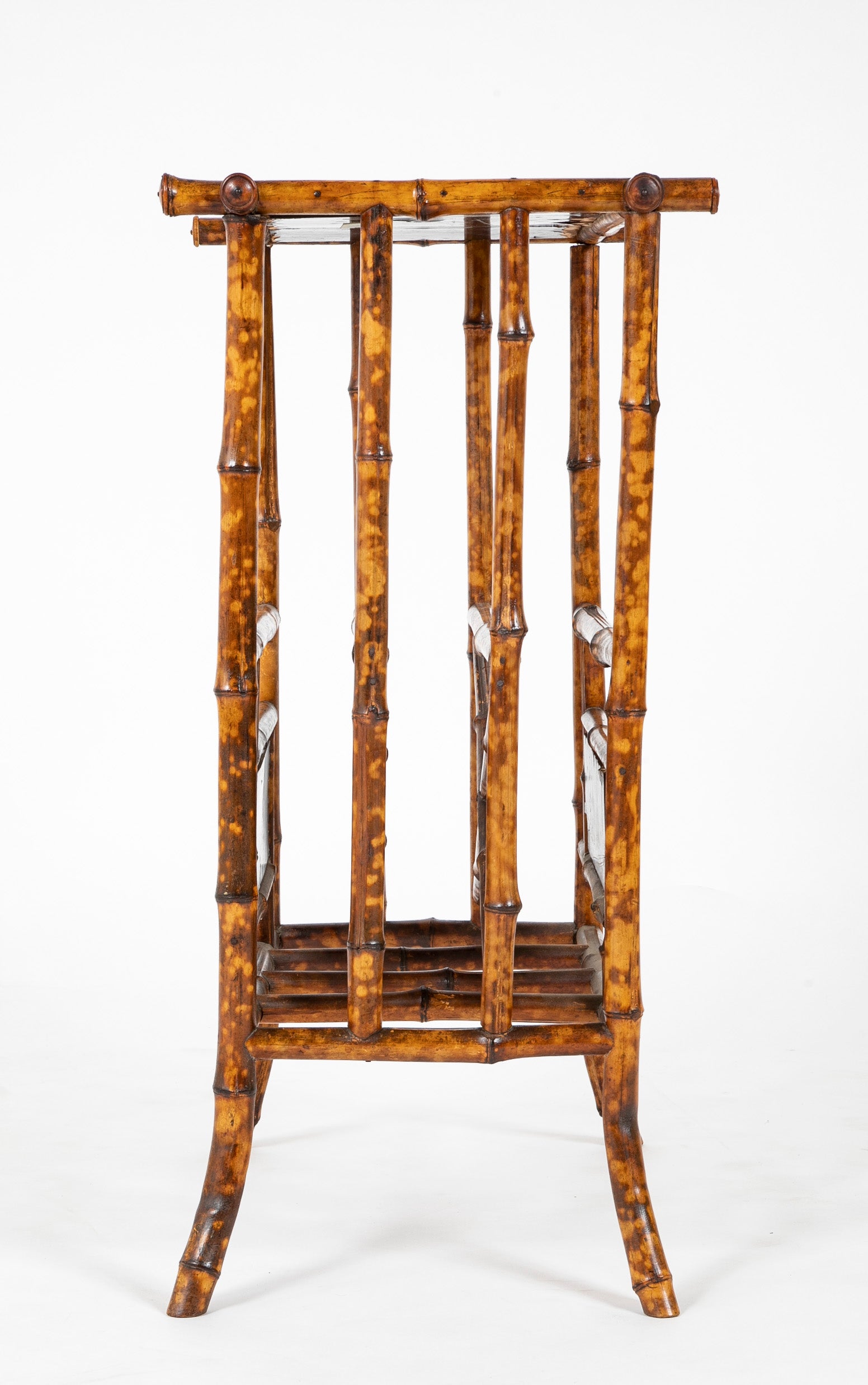Anglo Japanese Bamboo Canterbury Table with Chinoiserie Panels & Top
