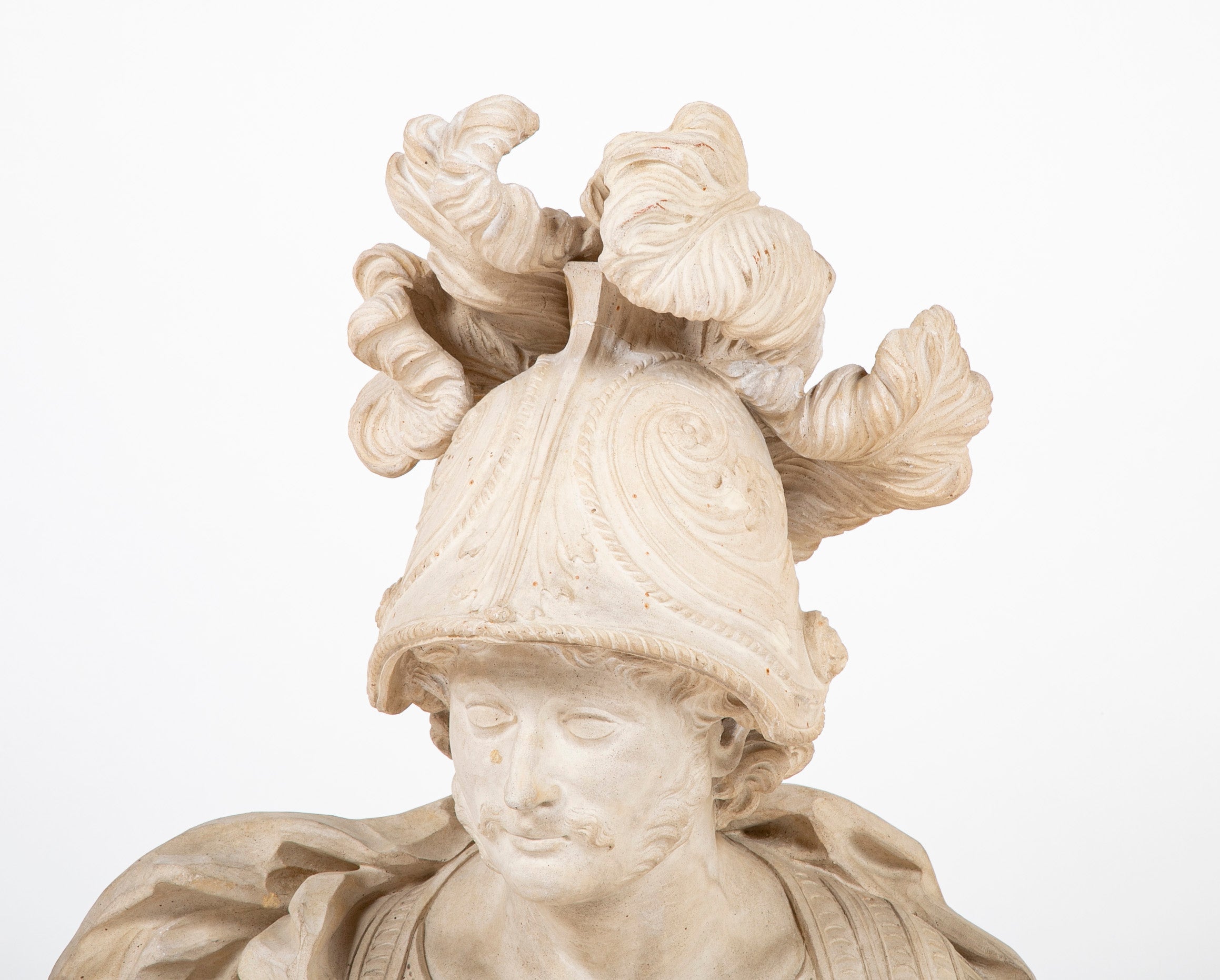 Pair of Belgian Terracotta Busts of a Male & a Female Greek God