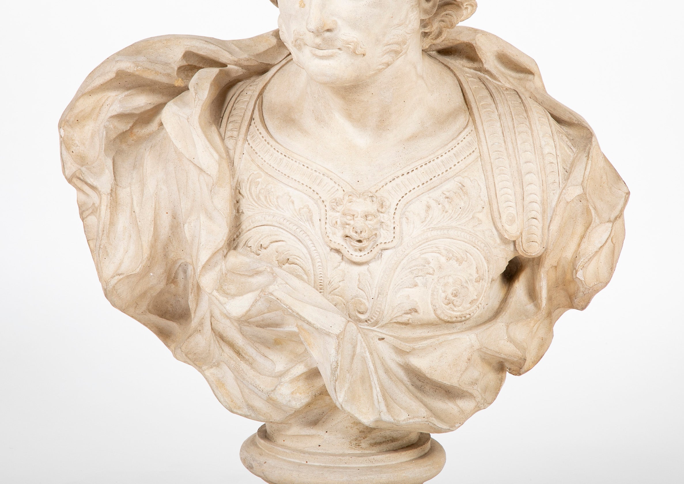 Pair of Belgian Terracotta Busts of a Male & a Female Greek God
