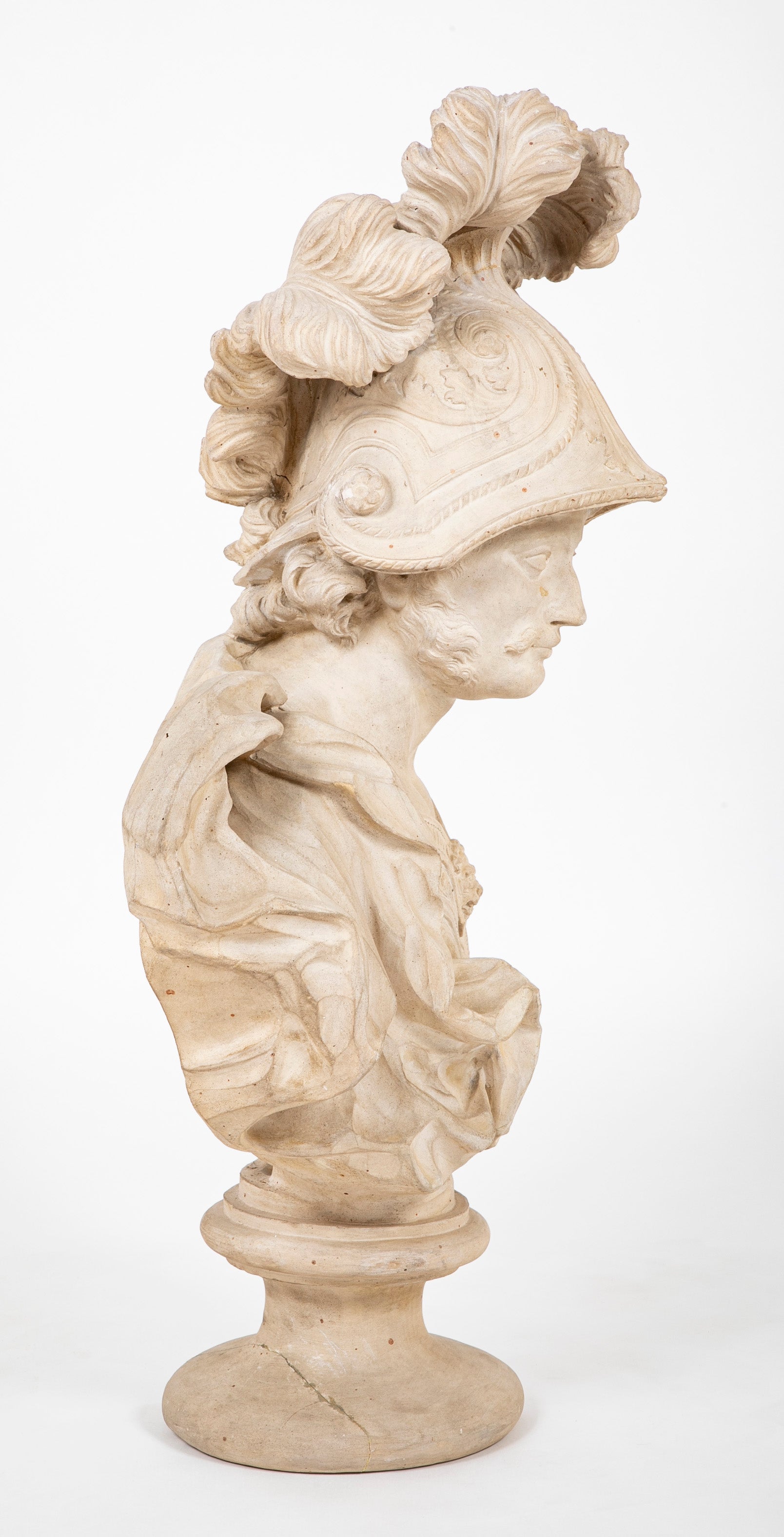 Pair of Belgian Terracotta Busts of a Male & a Female Greek God