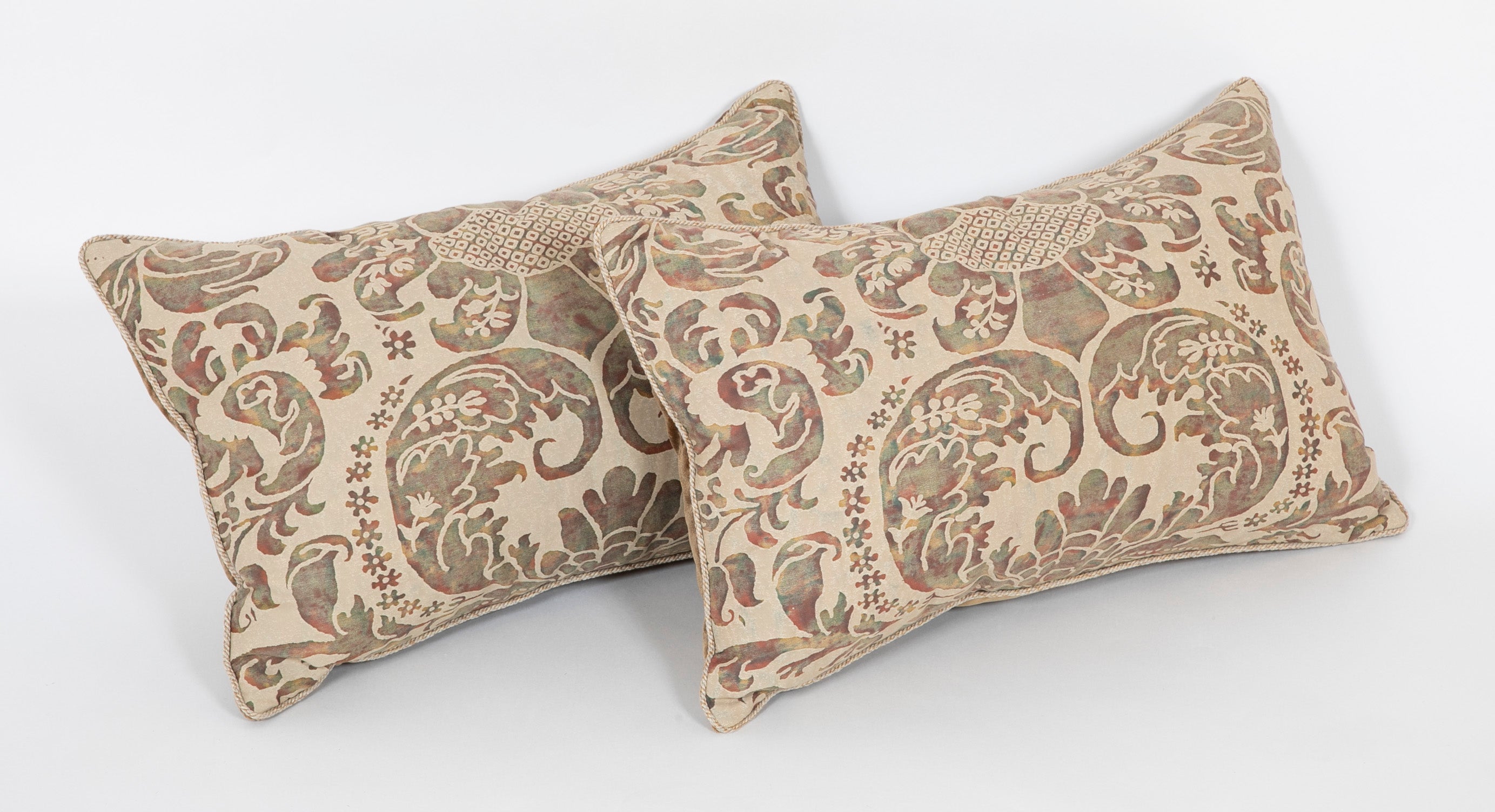 Pair of Fortuny Pillows of Mottled Multi Color - Also Priced Individually