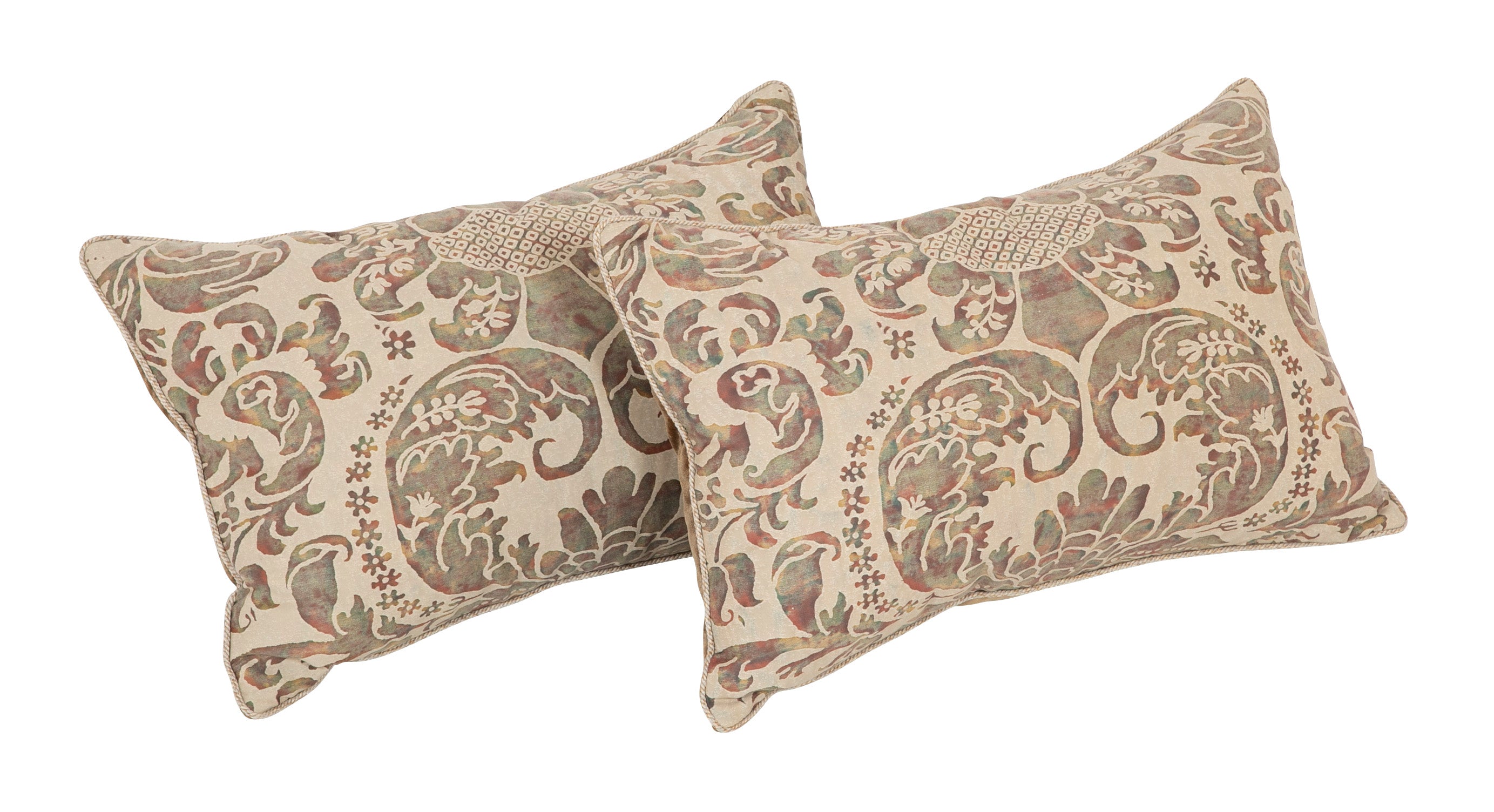 Pair of Fortuny Pillows of Mottled Multi Color - Also Priced Individually