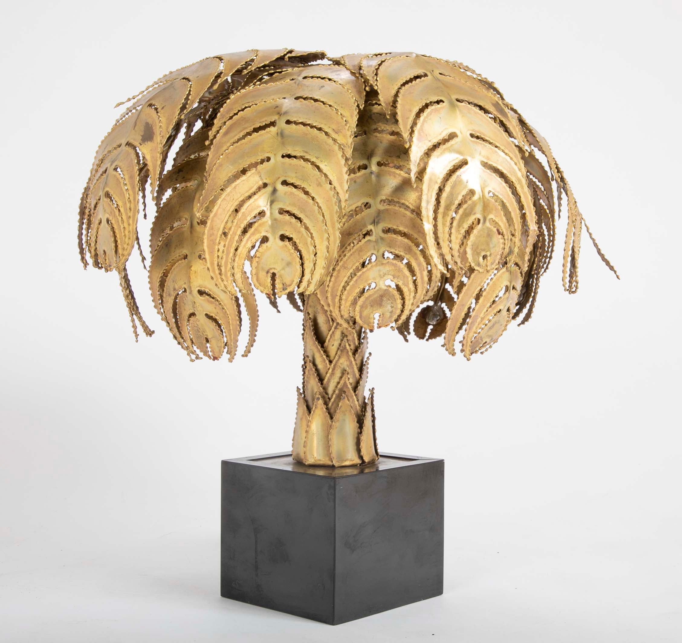 Pair of Palm Tree Form Lamps by Christian Techoueyres for Maison Jansen