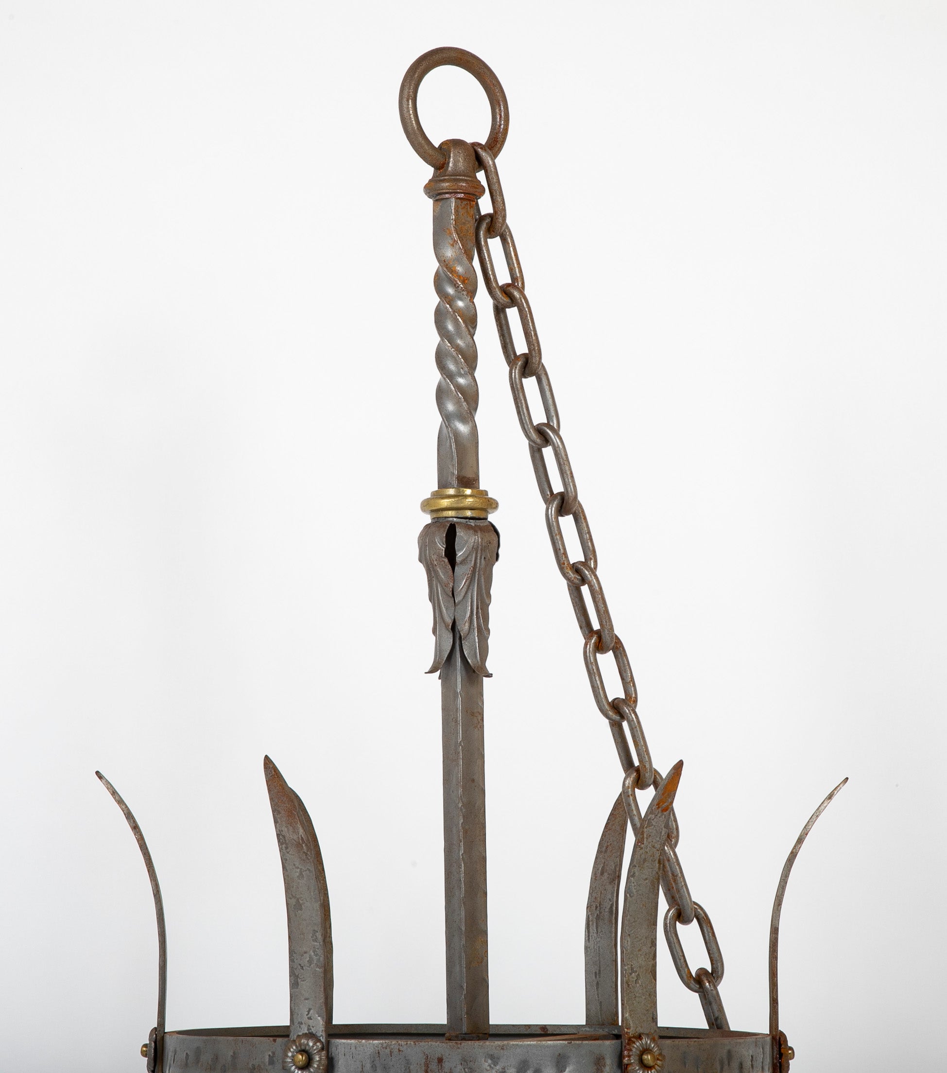 A Pair of Early 20th Century American Wrought Iron Lanterns