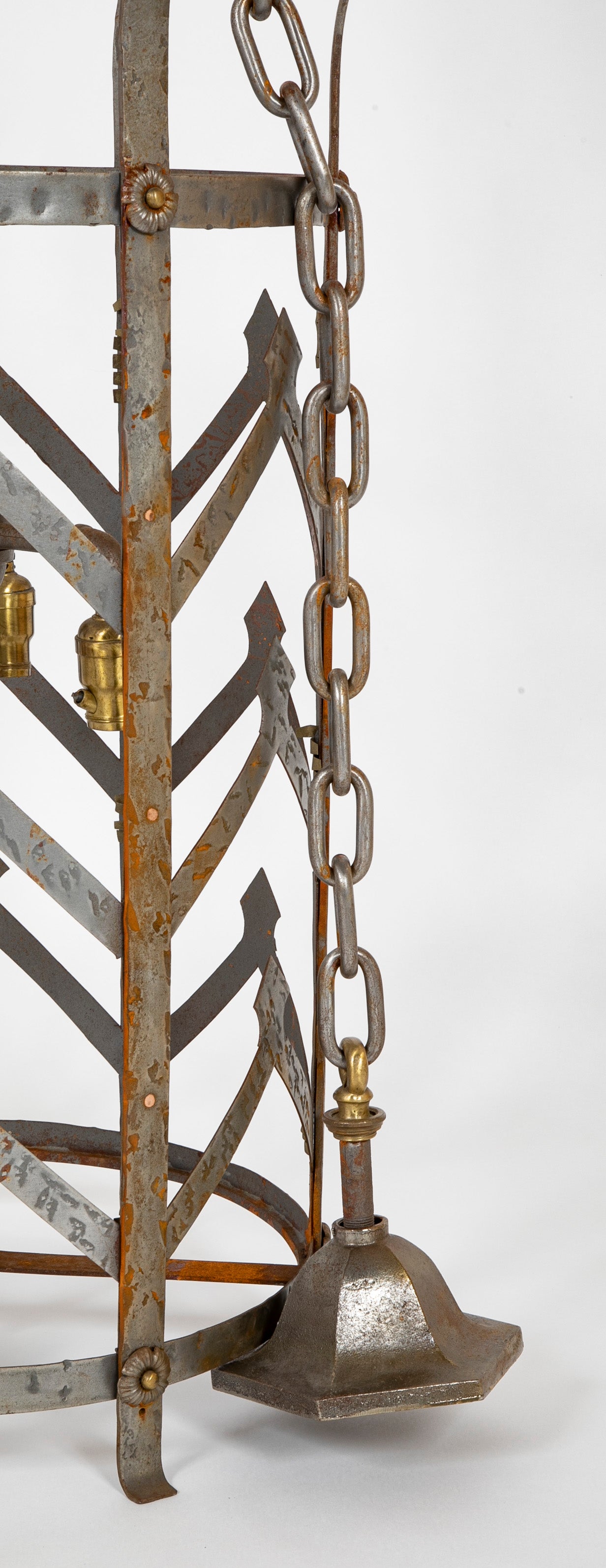 A Pair of Early 20th Century American Wrought Iron Lanterns