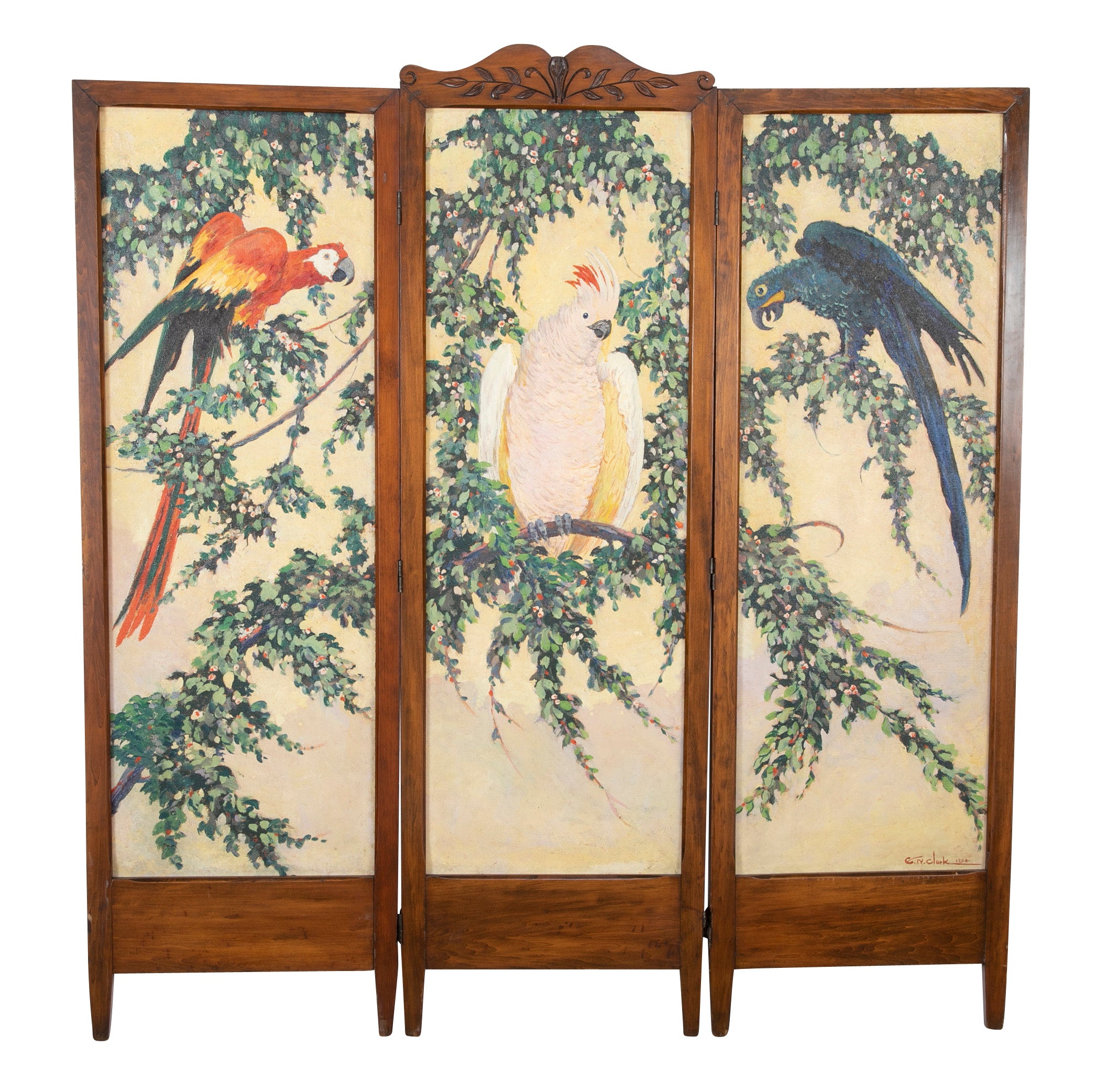 Three Panel Folding Screen by Egbert Norman Clark