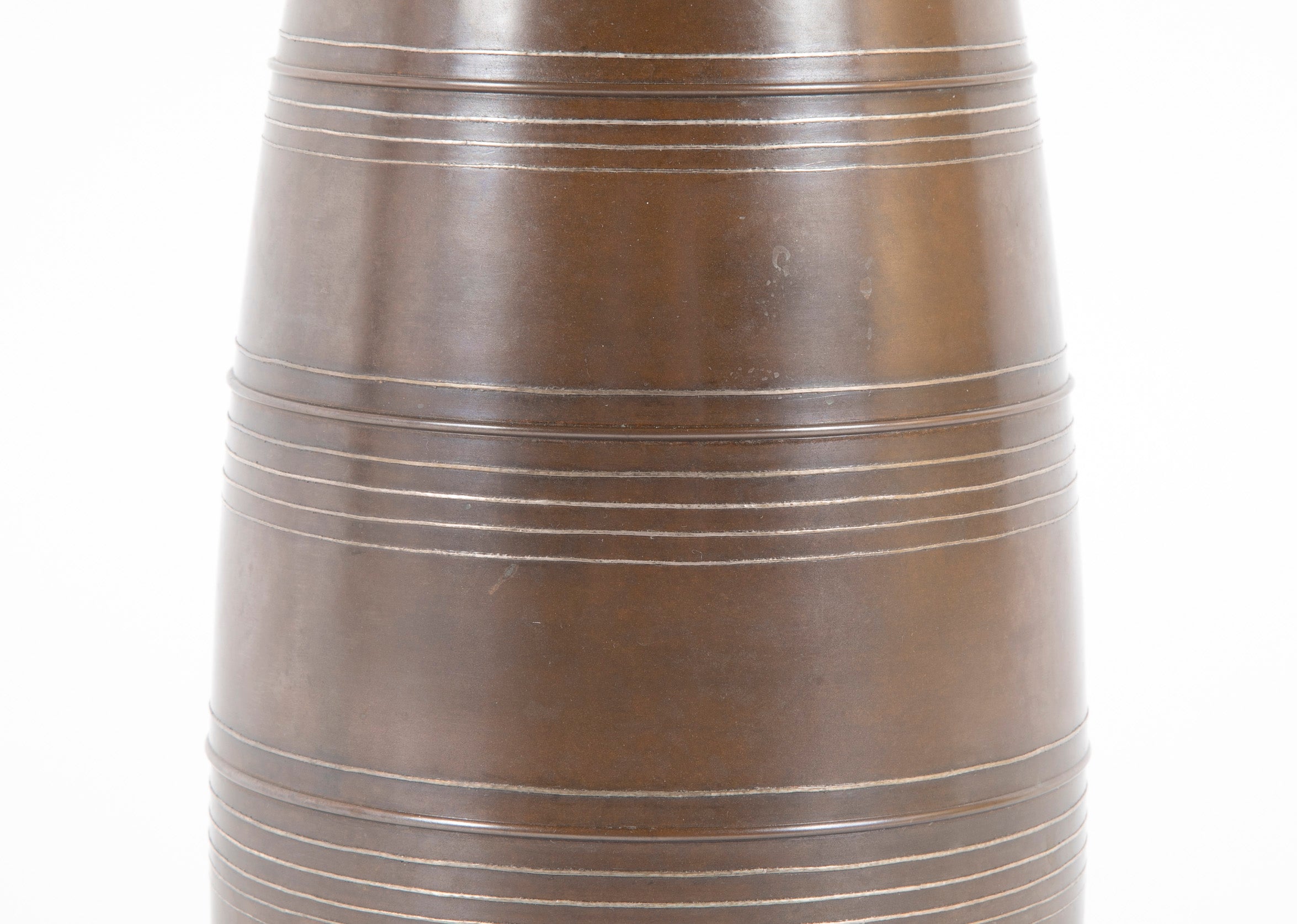 Japanese Bronze Inlaid Flower Vase by I Nami Keishu