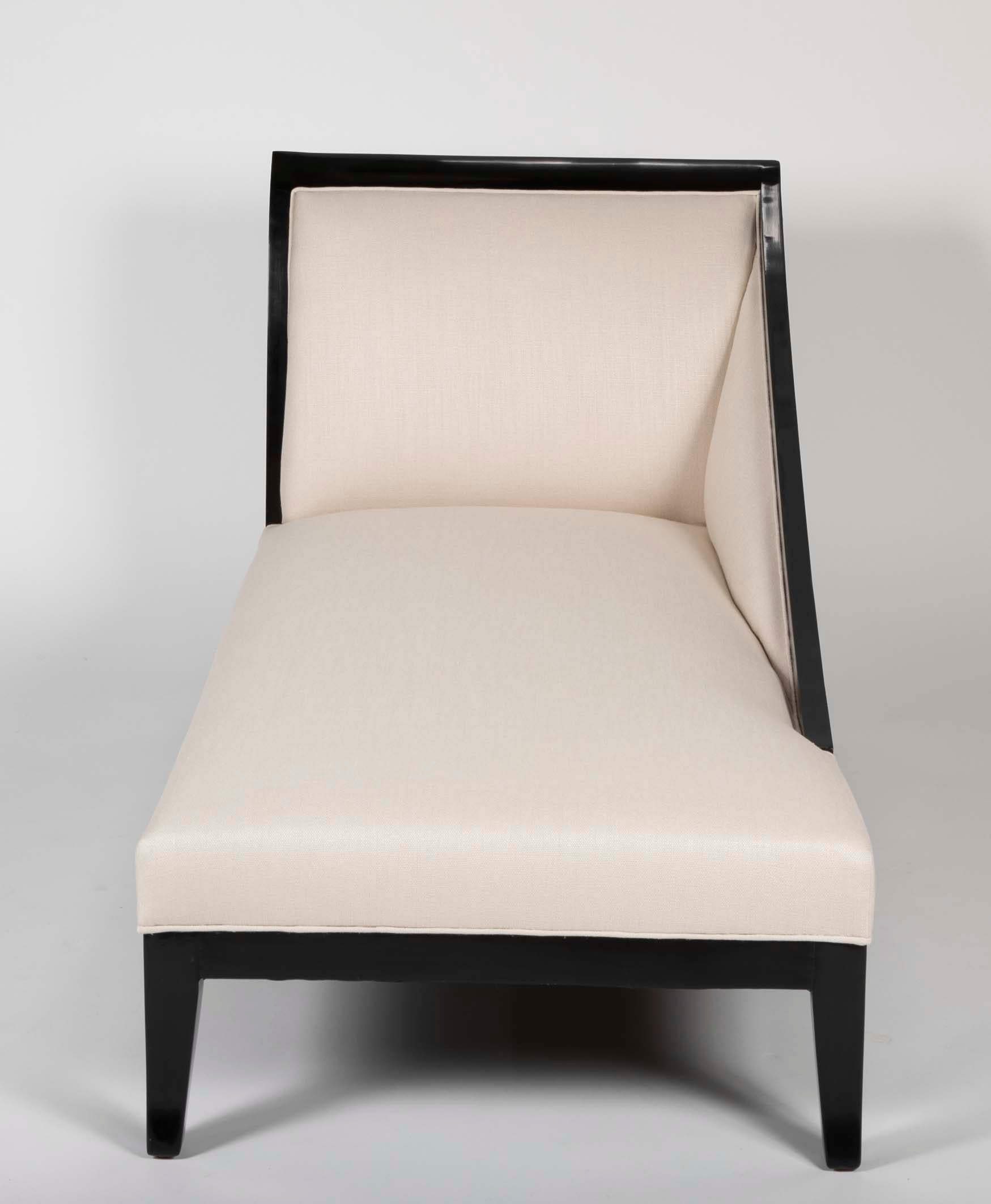 Art Deco French Ebonized Daybed with Graceful Lines