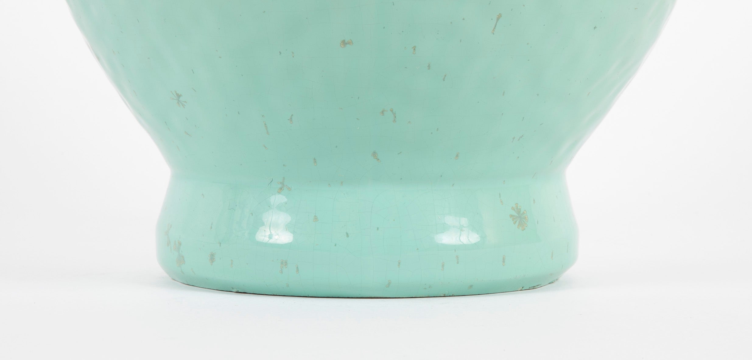 Large Two Handled Green Glazed Fulper Vase