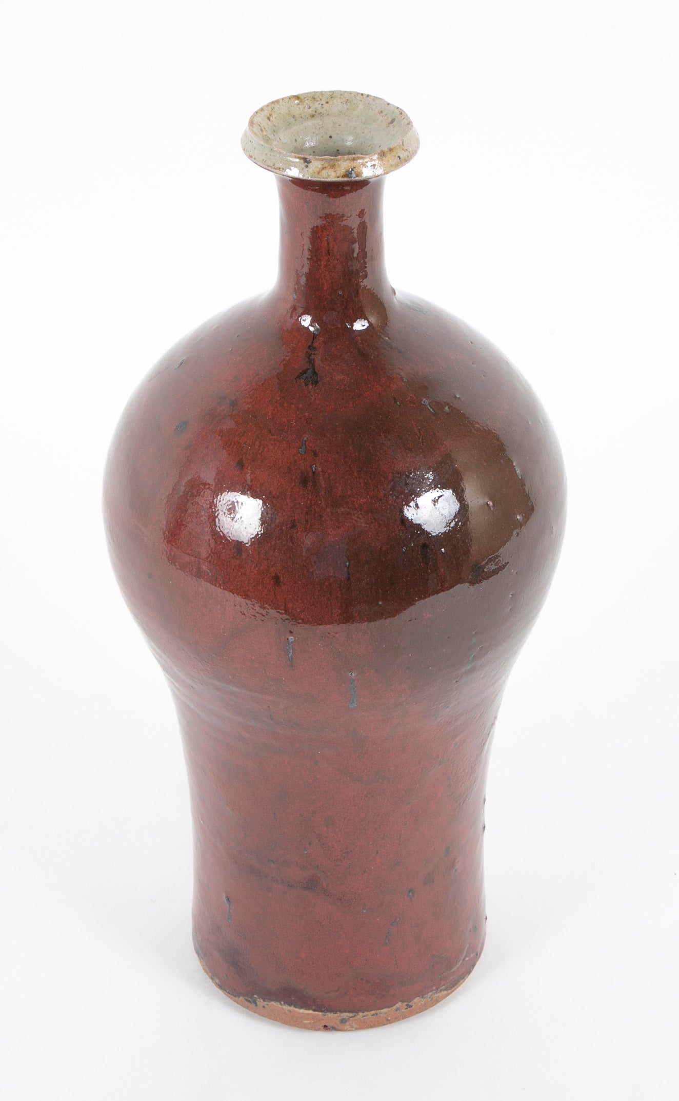 Vassil Ivanoff Oxblood & Black Pyrite Glaze Baluster Form Vase