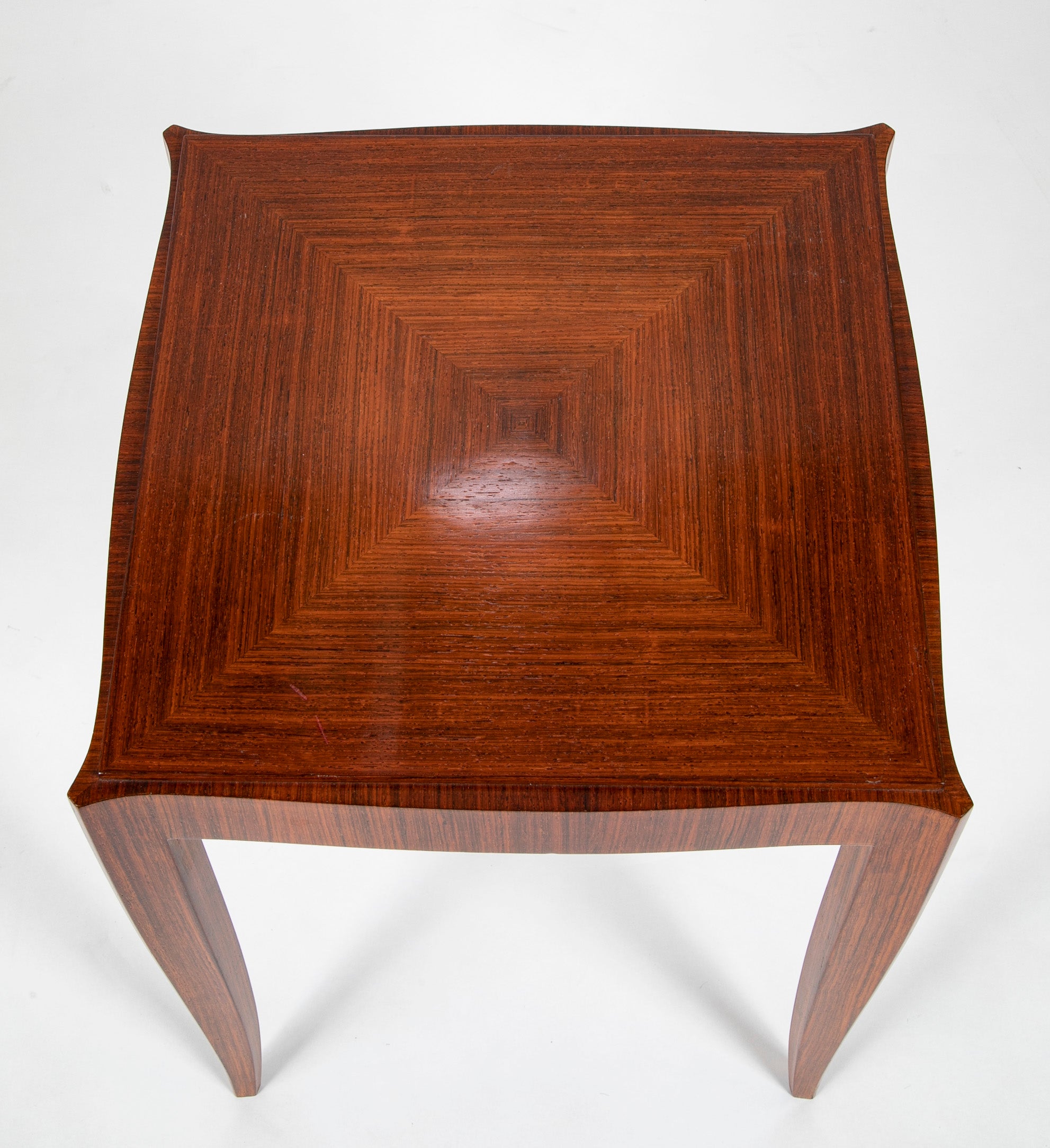 French Dominique Signed Pair of Palisander Side Tables
