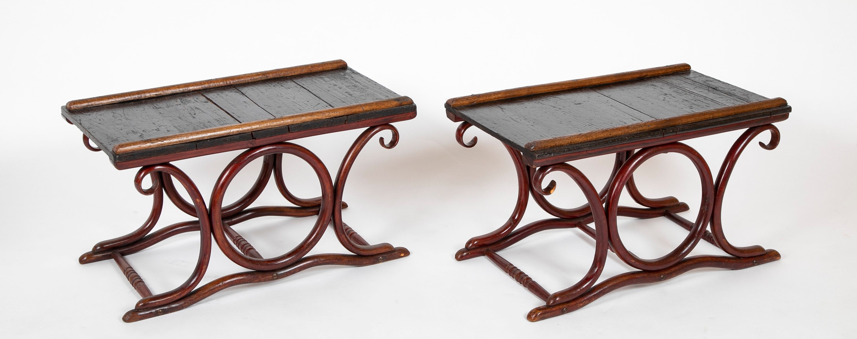 Pair of Late 19th Century Bentwood Tabourets