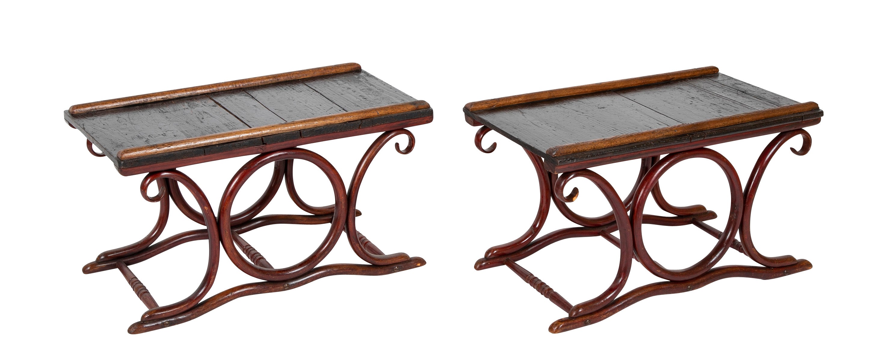 Pair of Late 19th Century Bentwood Tabourets