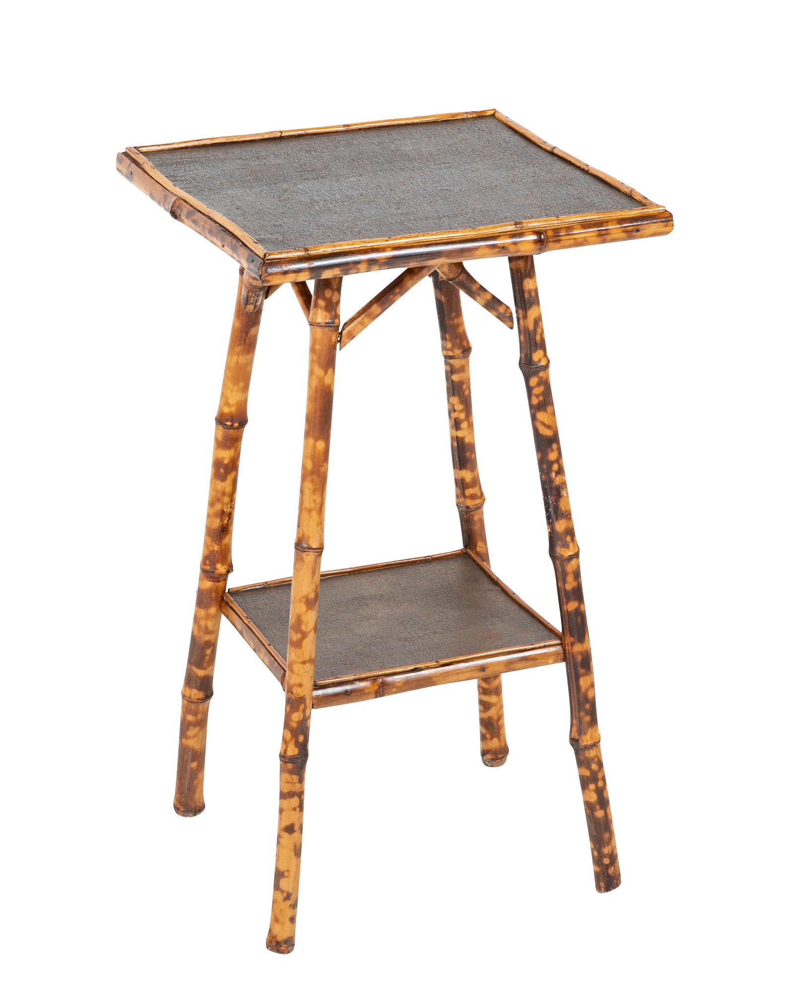 An English 20th Century Two Tier Square Bamboo Table