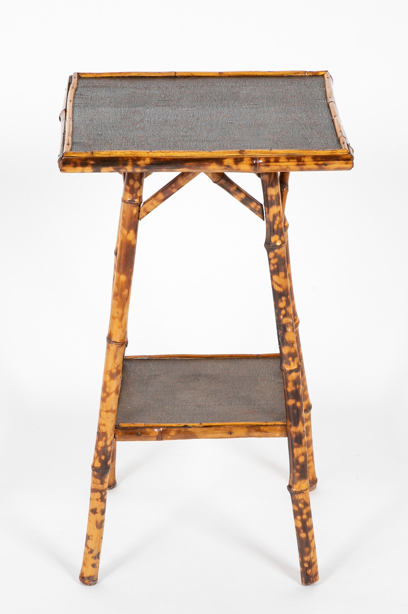 An English 20th Century Two Tier Square Bamboo Table