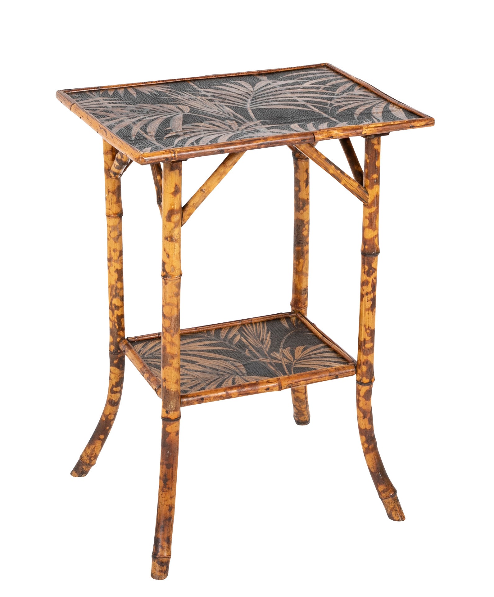 An English Rectangular Two Tier Bamboo Table