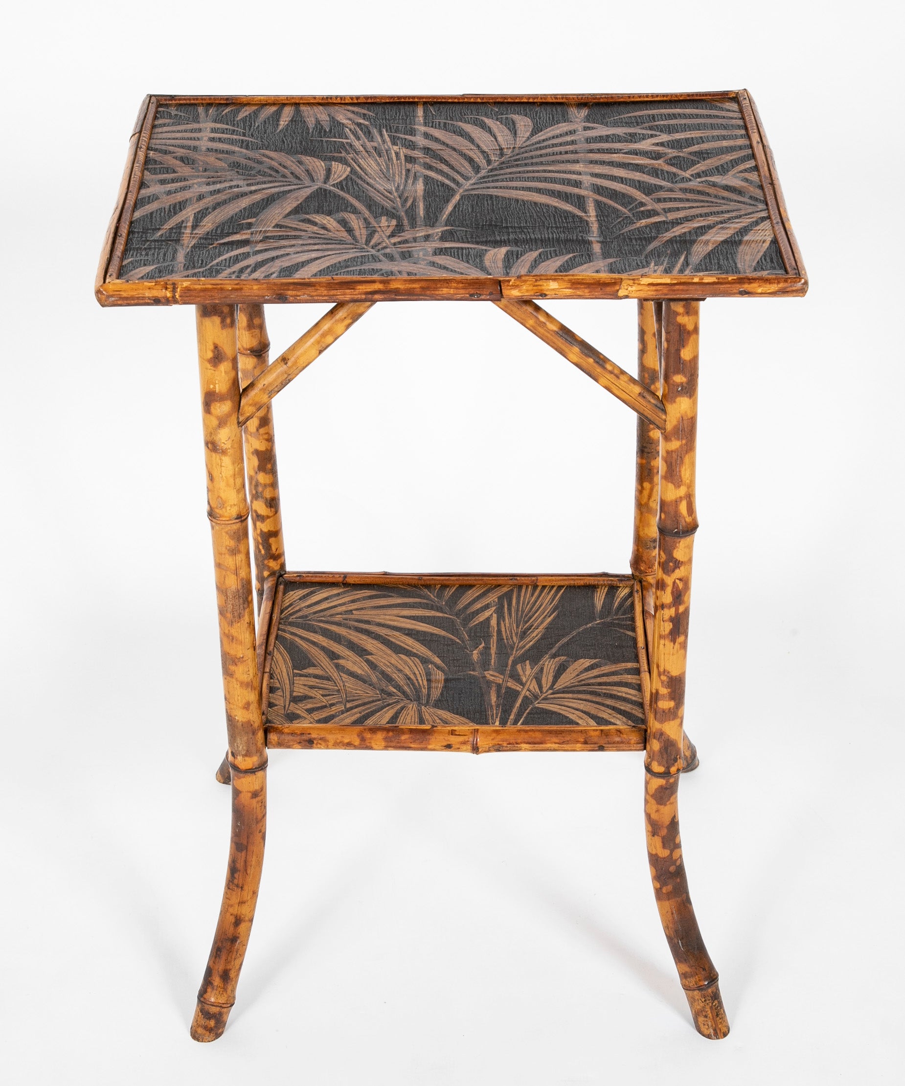 An English Rectangular Two Tier Bamboo Table
