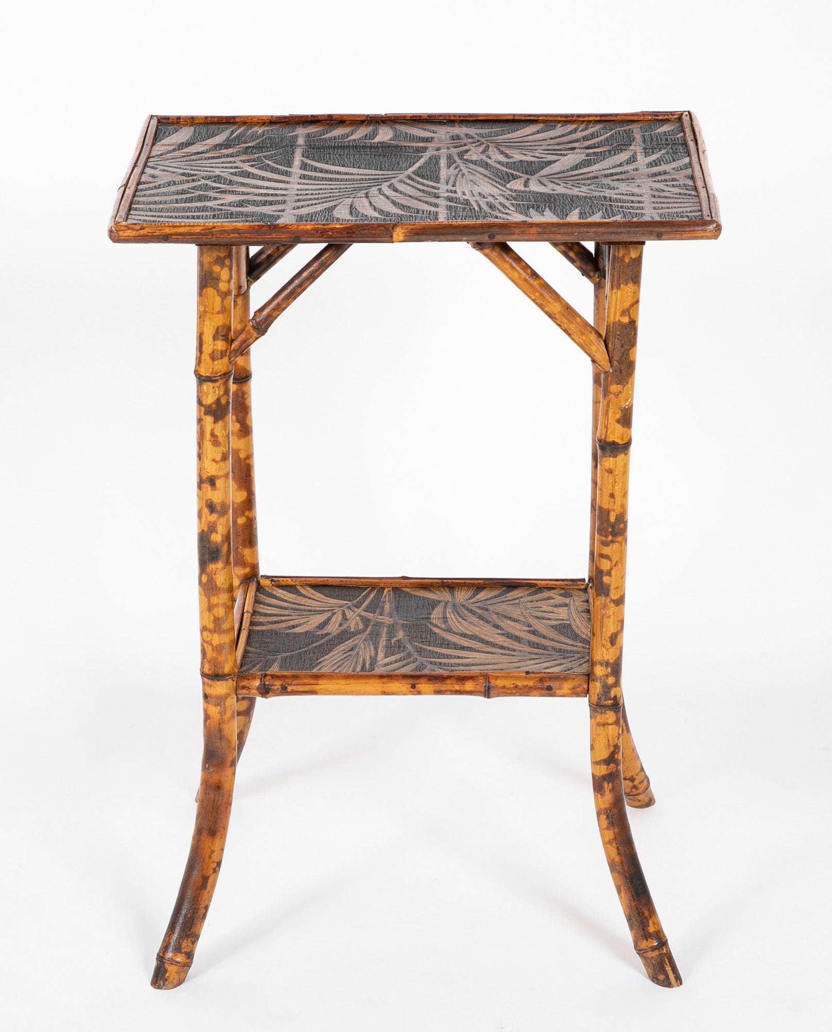 An English Rectangular Two Tier Bamboo Table