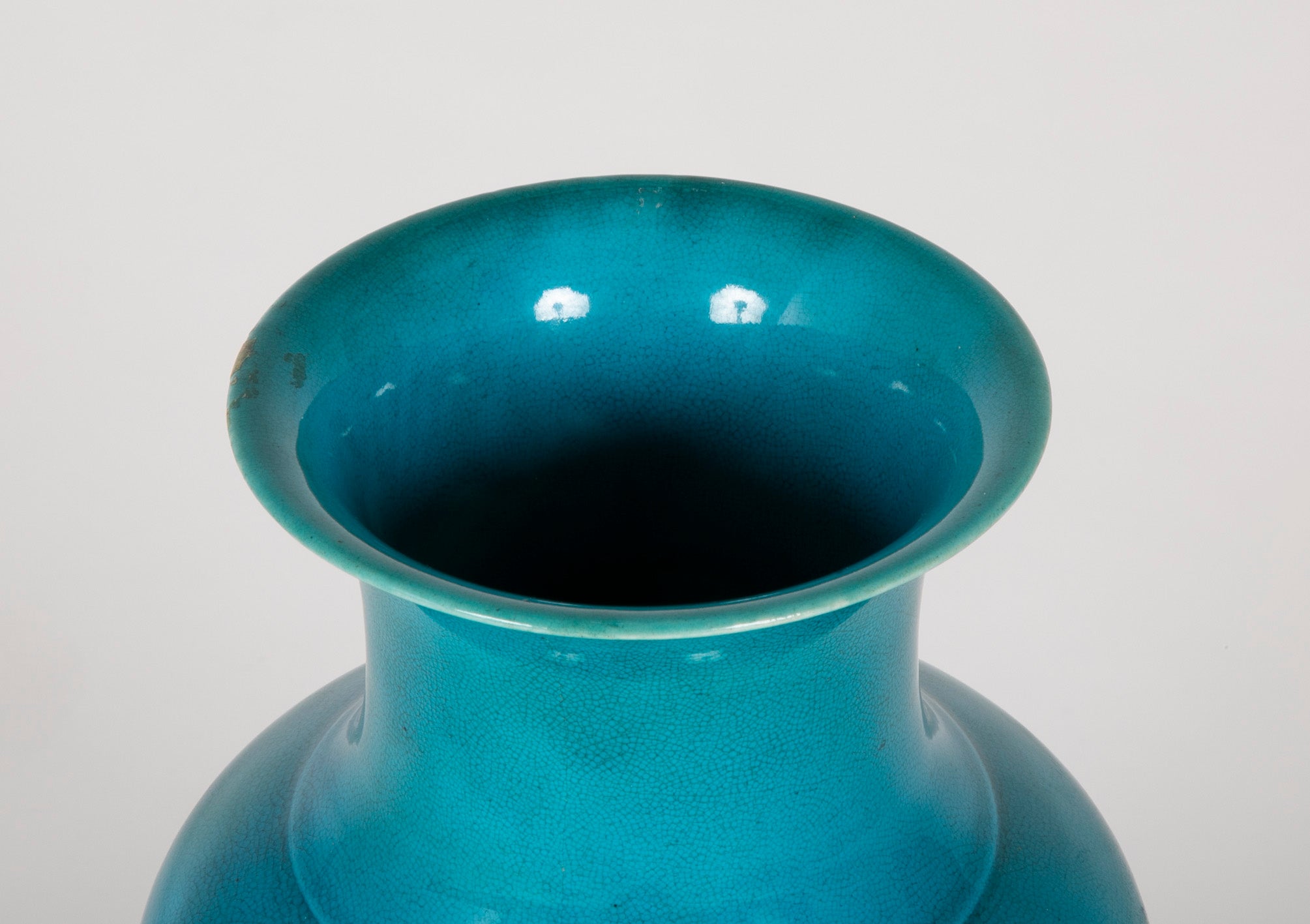 A Qing Dynasty Period Turquoise Flared Lip Vase