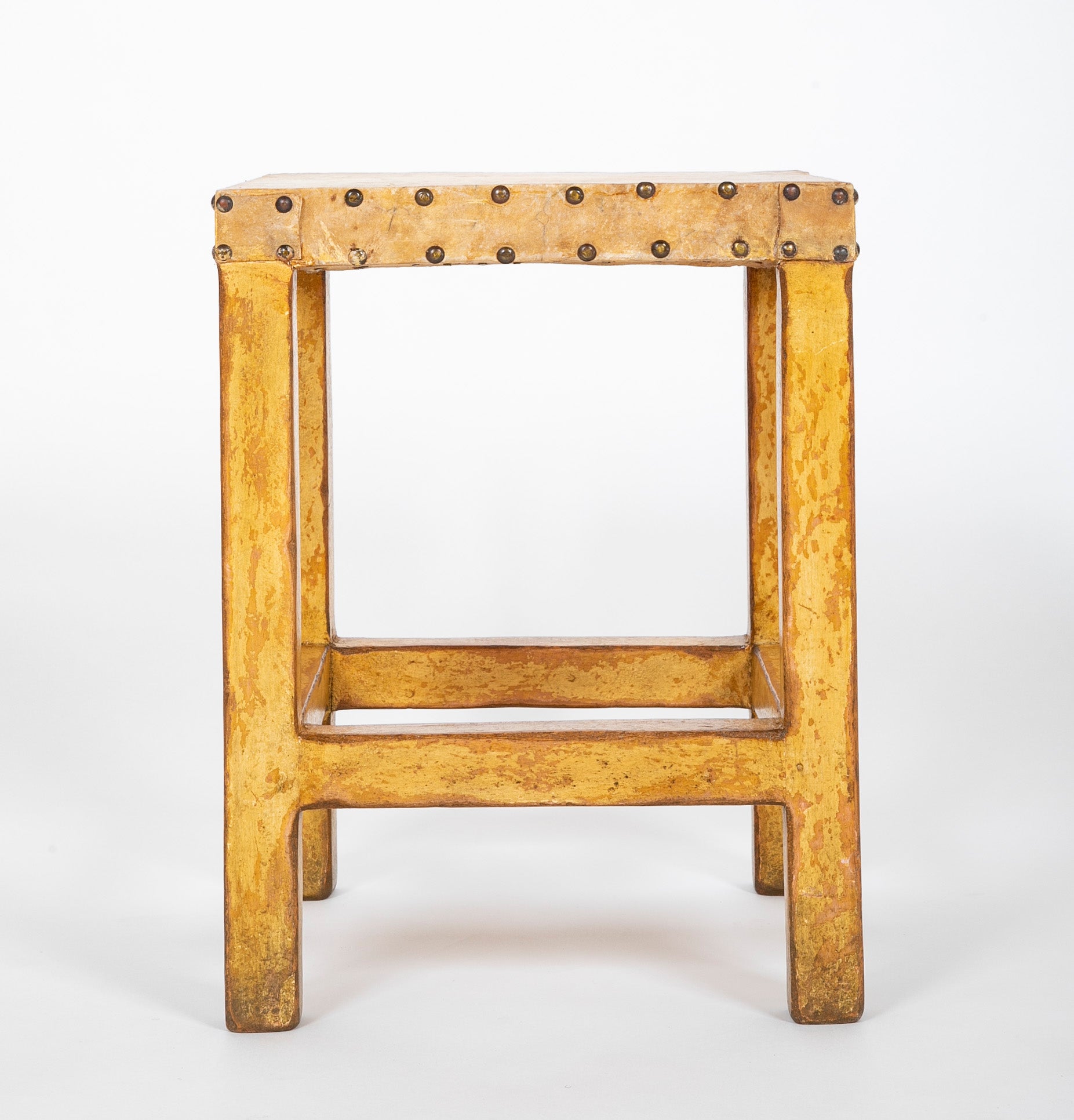 Charming Late 20th Century Small Side Table with Parchment Top