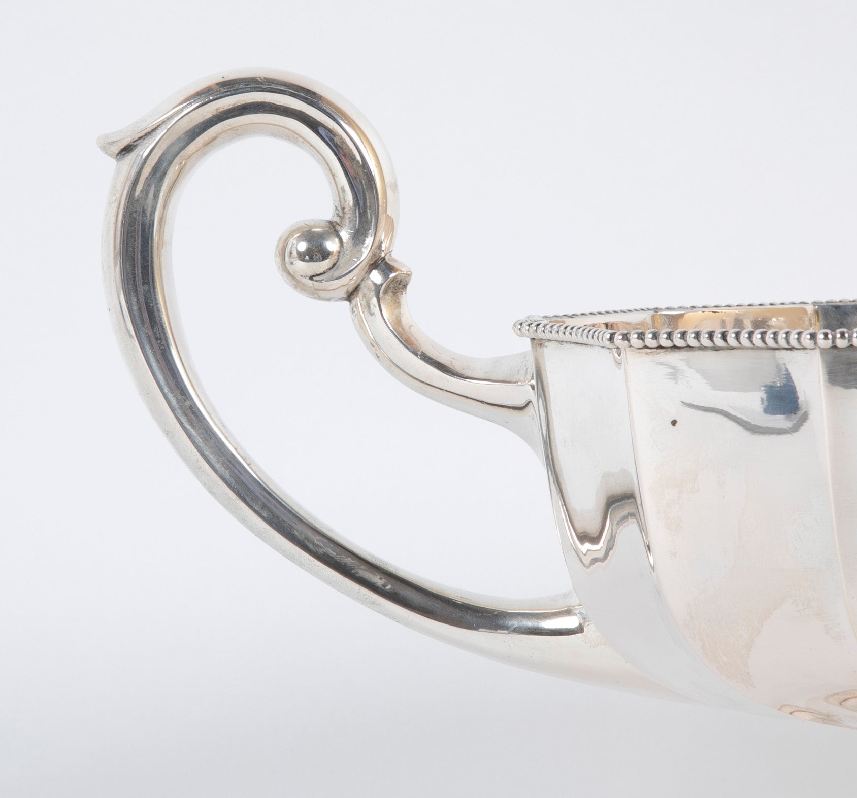 Anton Henrik Zipper Faceted Center Sterling Silver Double Handled Bowl